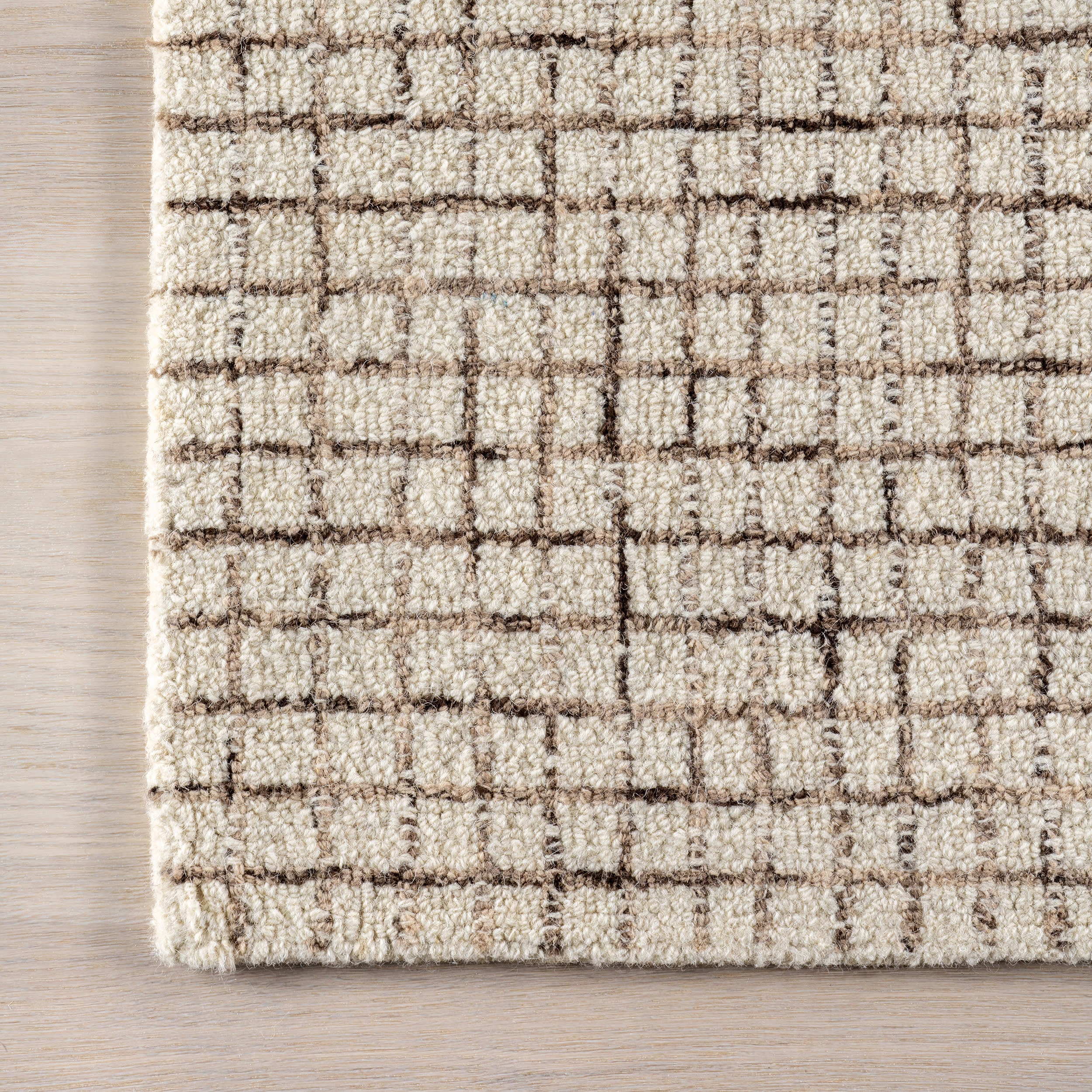 Melrose Checked Rug | Cream - Image 4