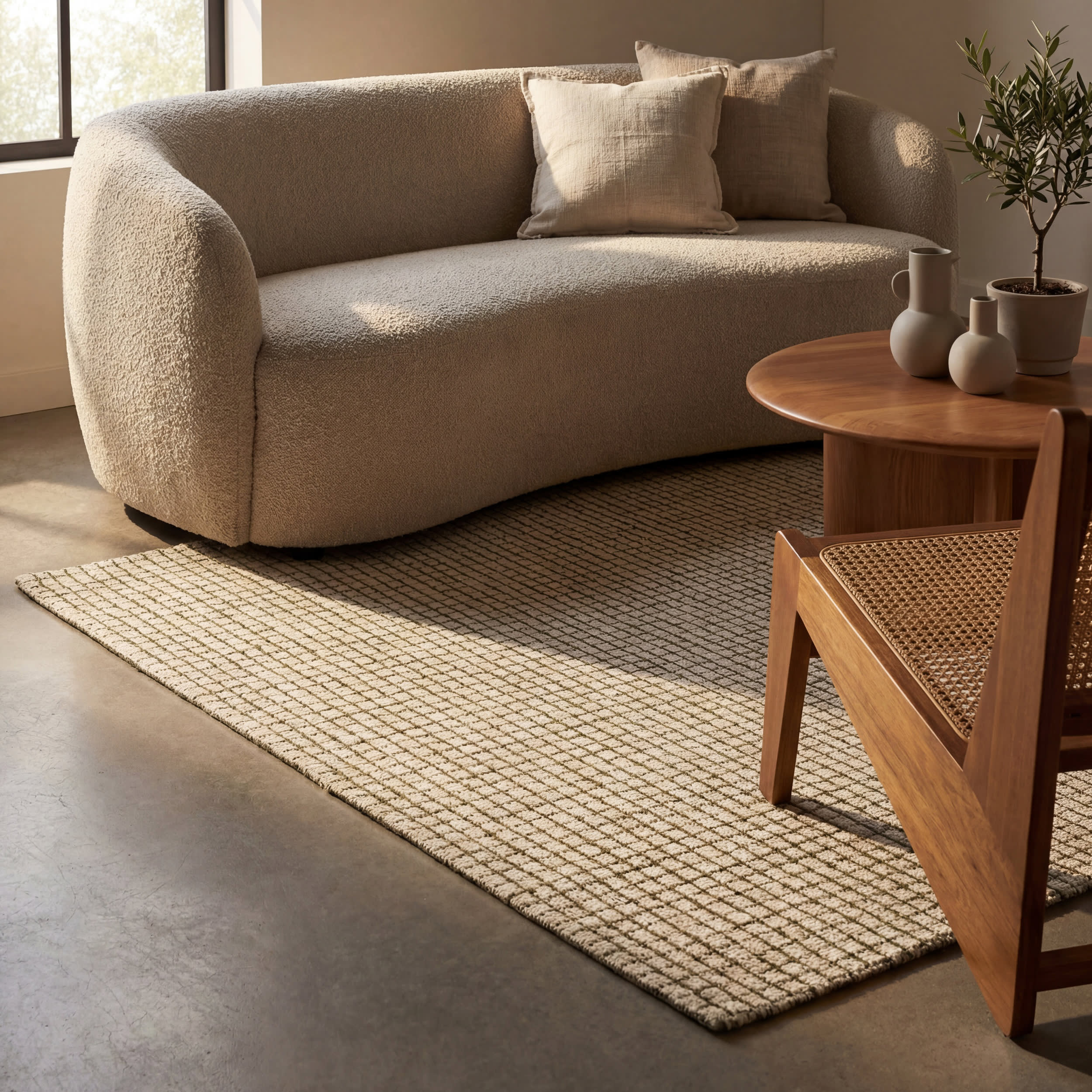 Melrose Checked Rug | Green - Image 5