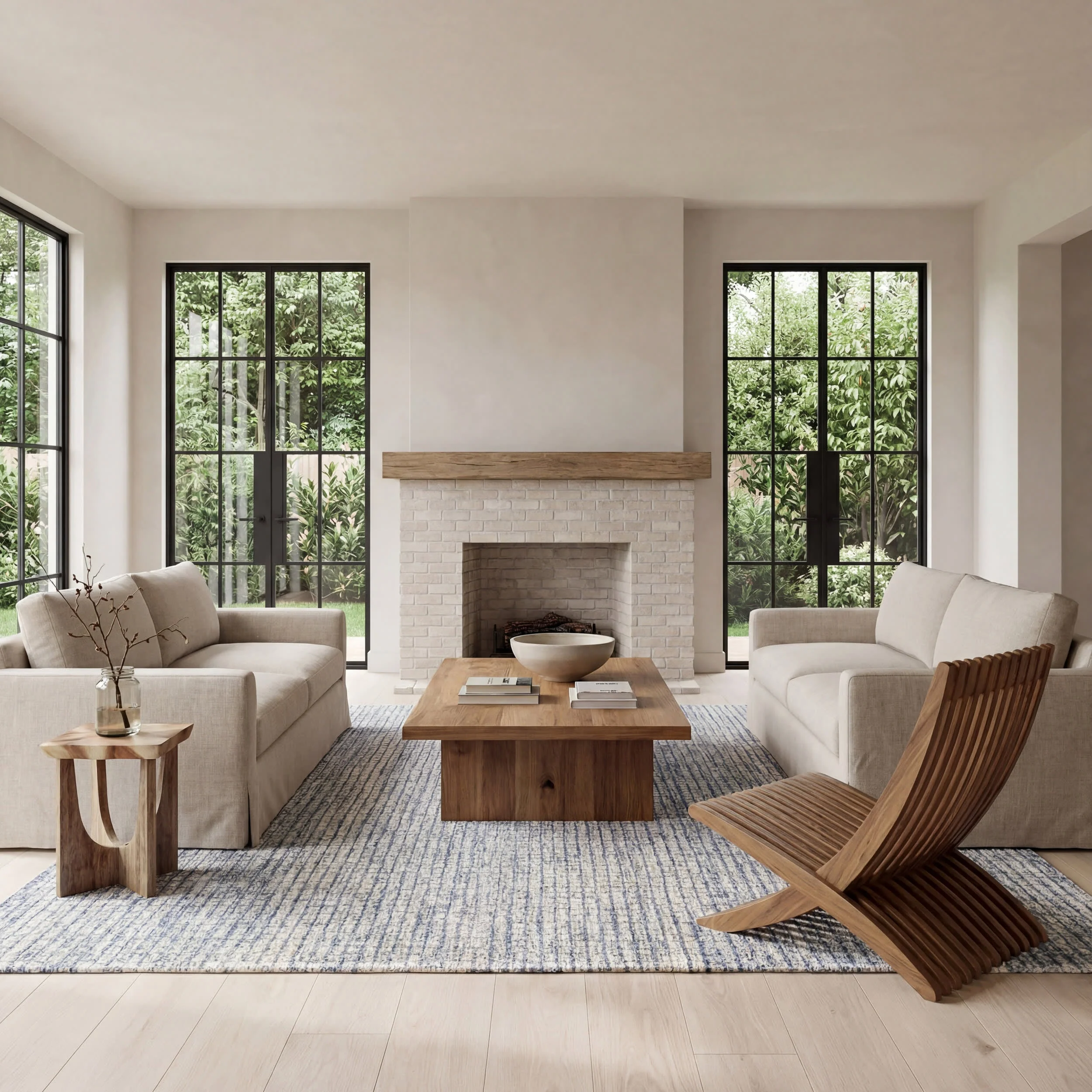 Melrose Checked Rug | Light Blue & Grey - Image 2