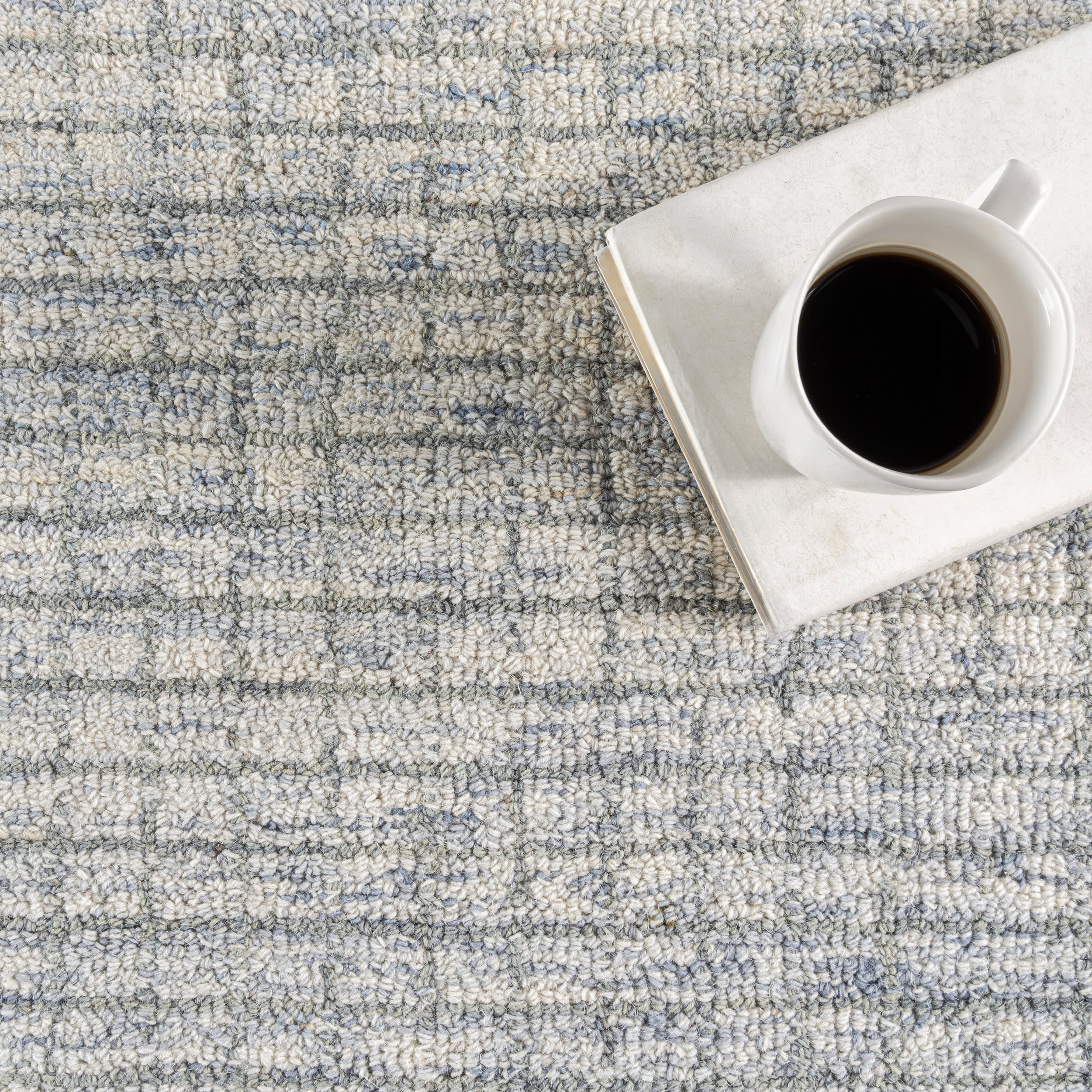 Melrose Checked Rug | Light Blue & Grey - Image 8