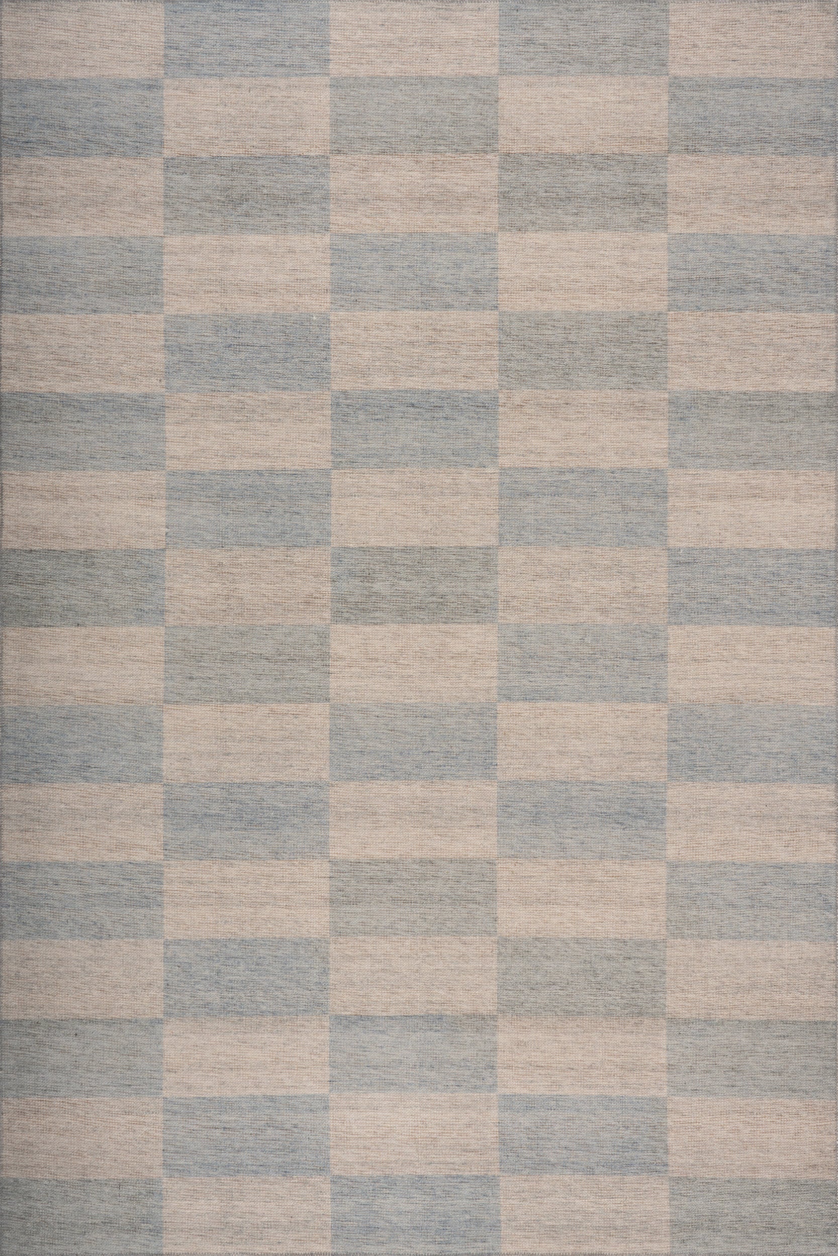 Mephira Checkered Washable Rug | Blue
