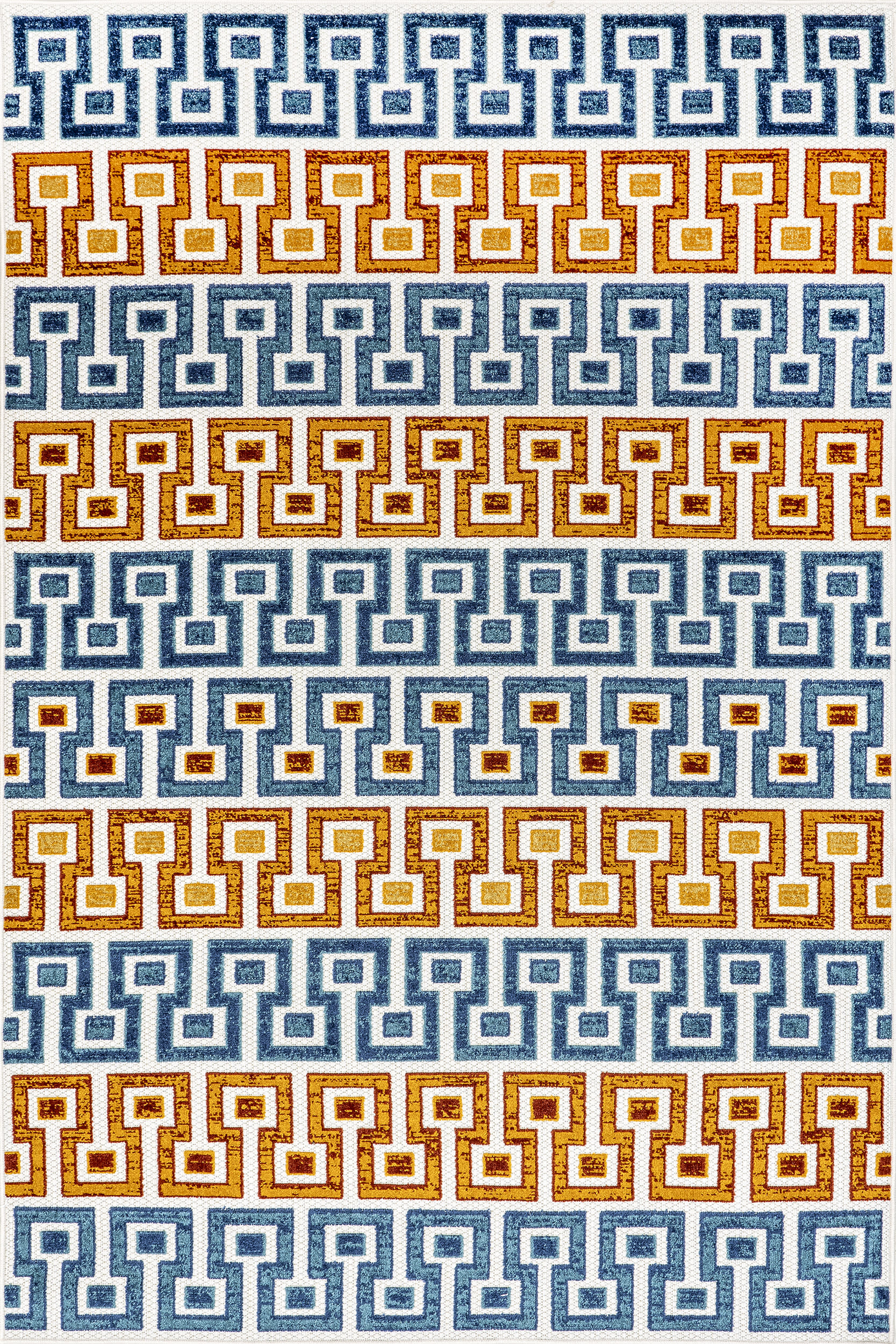 Mercer Banded Indoor/Outdoor Rug | Blue Multicolor
