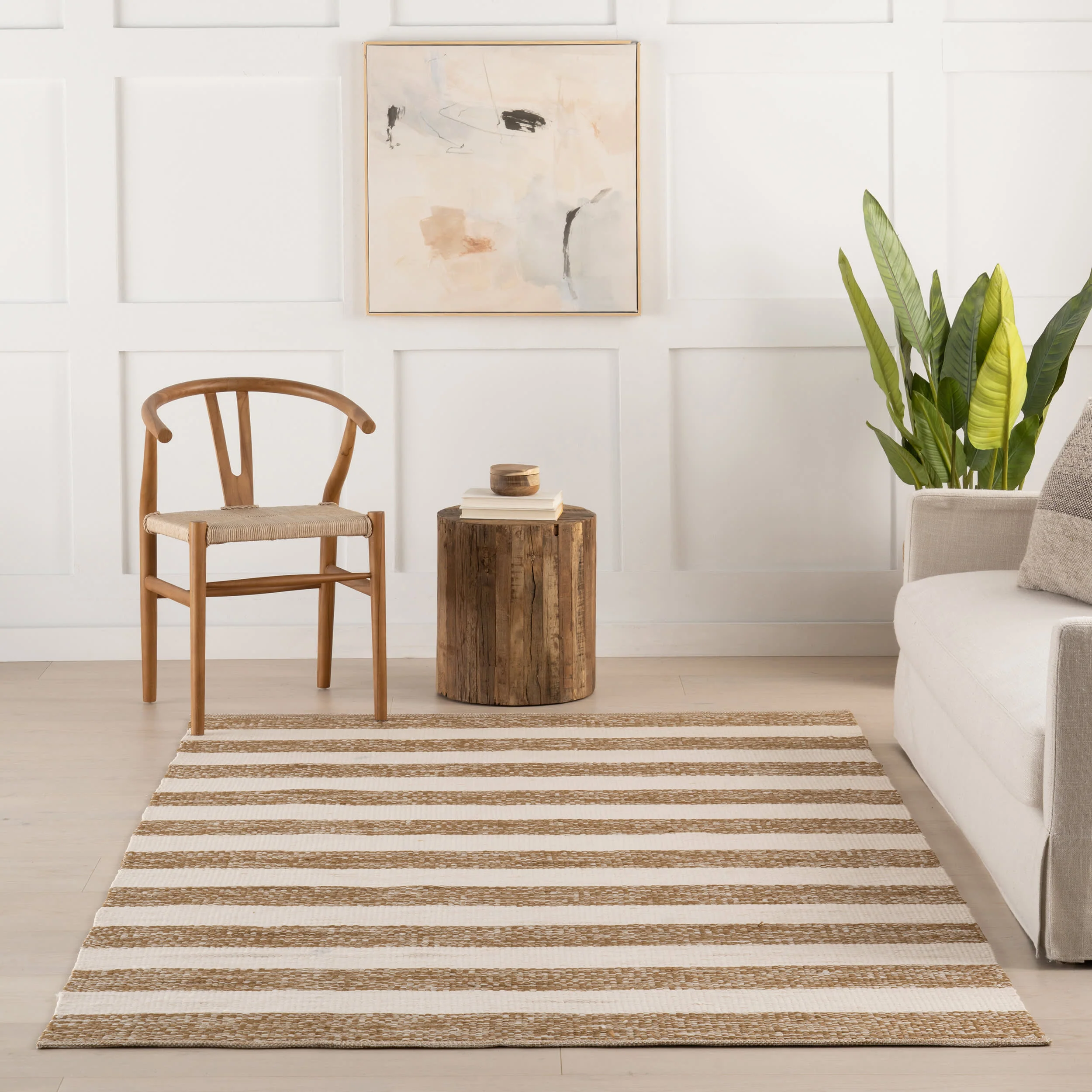 Merindah Striped Indoor/Outdoor Rug | Brown - Image 5