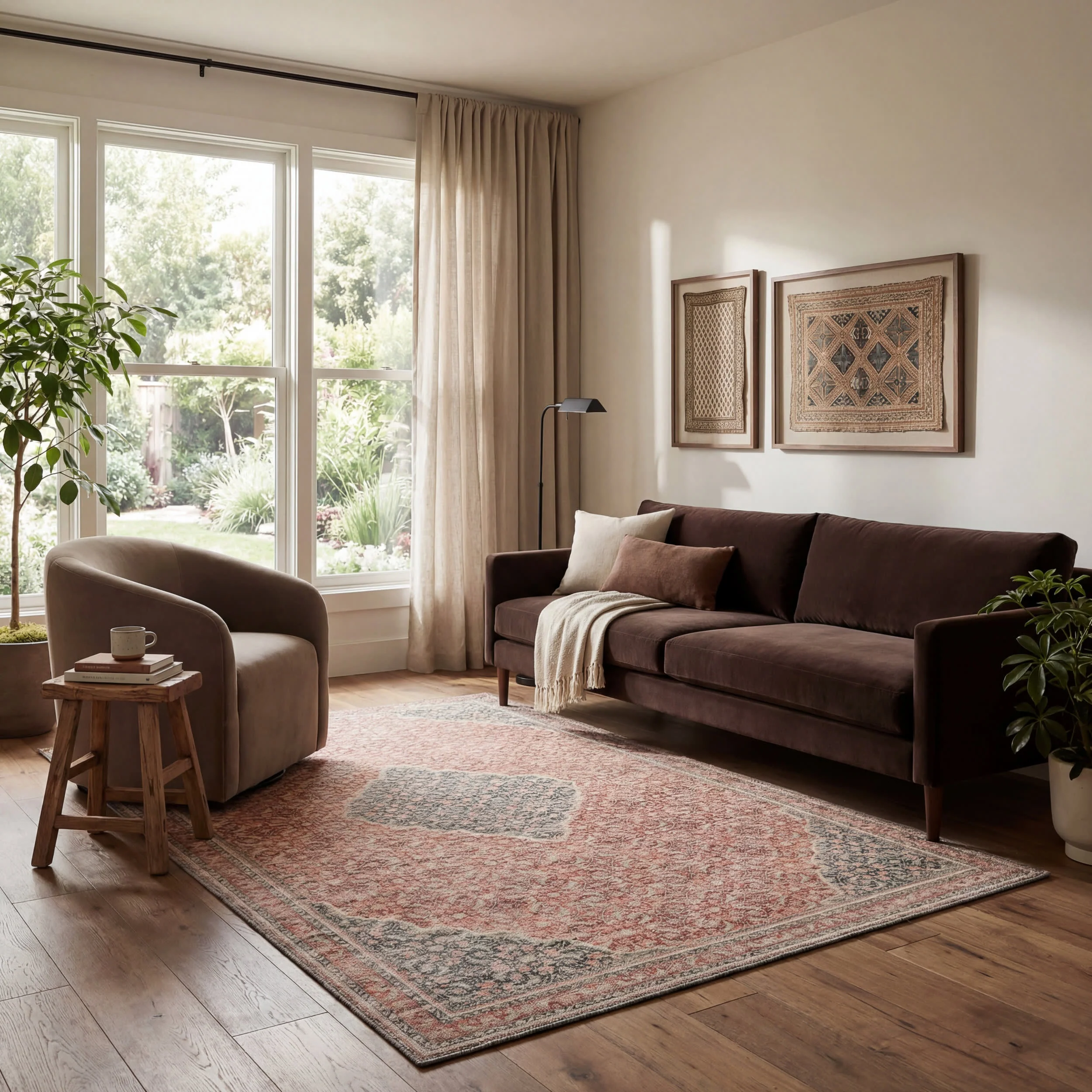 Merit Traditional Medallion Rug | Red - Image 2