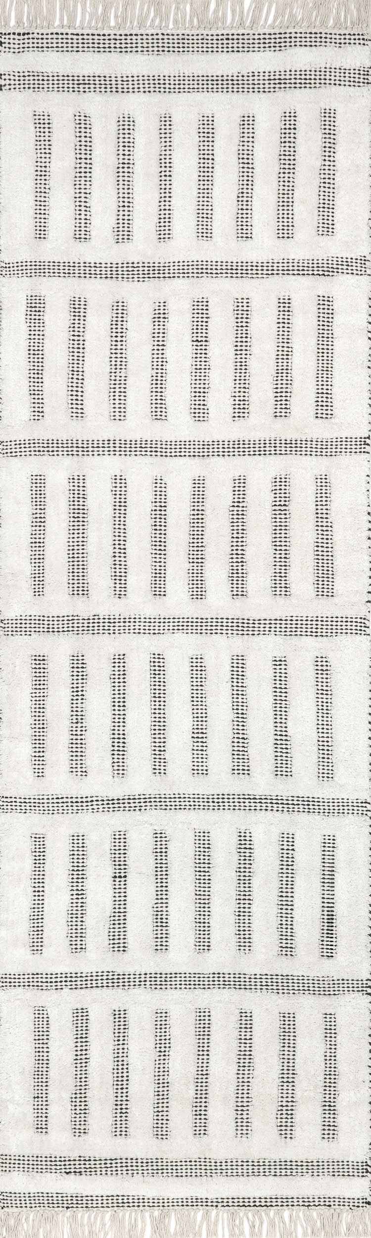 Merrick Tasseled Cotton Rug | Black