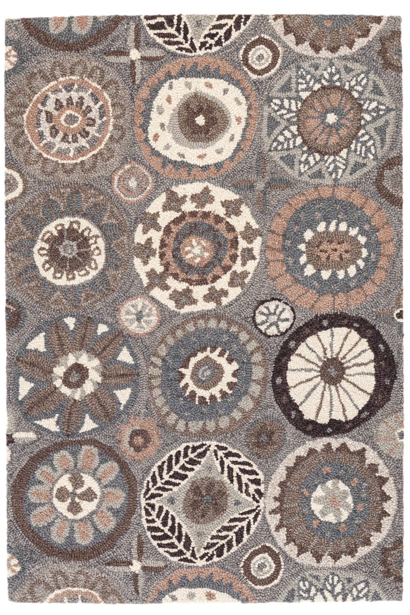 Merry Go Round Hand Micro Hooked Wool Rug | Neutral
