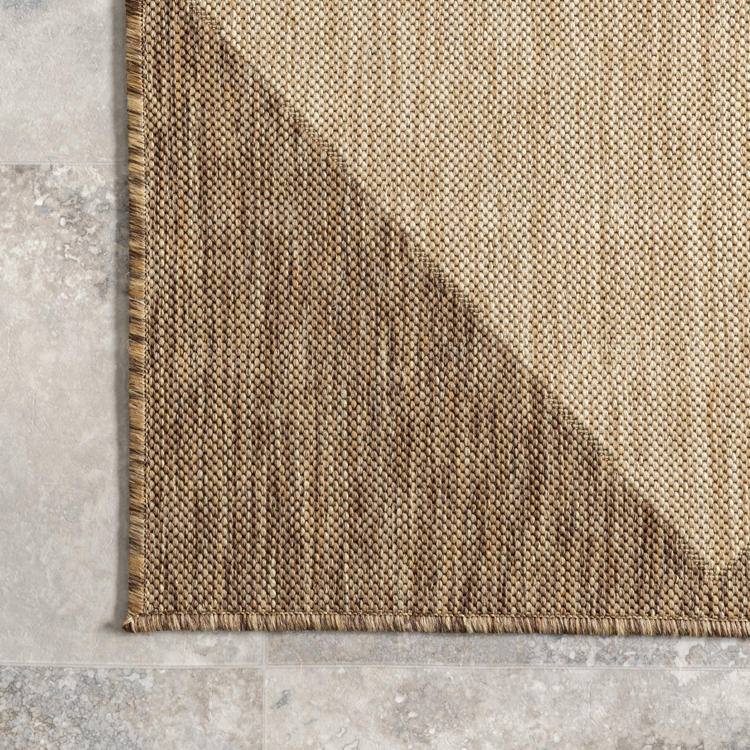 Meyari Indoor/Outdoor Checkered Rug | Brown - Image 3