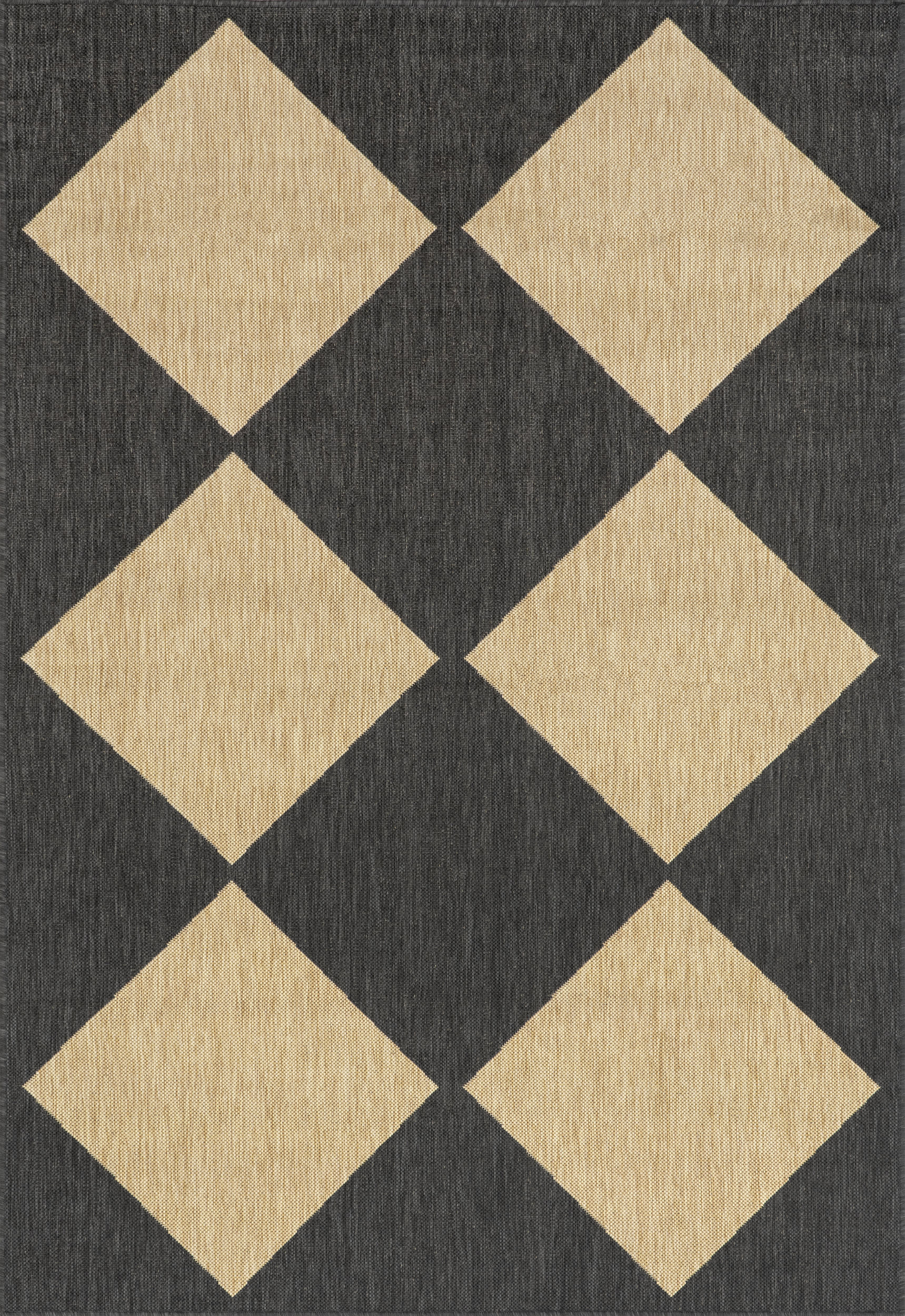 Meyari Indoor/Outdoor Checkered Rug | Dark Grey