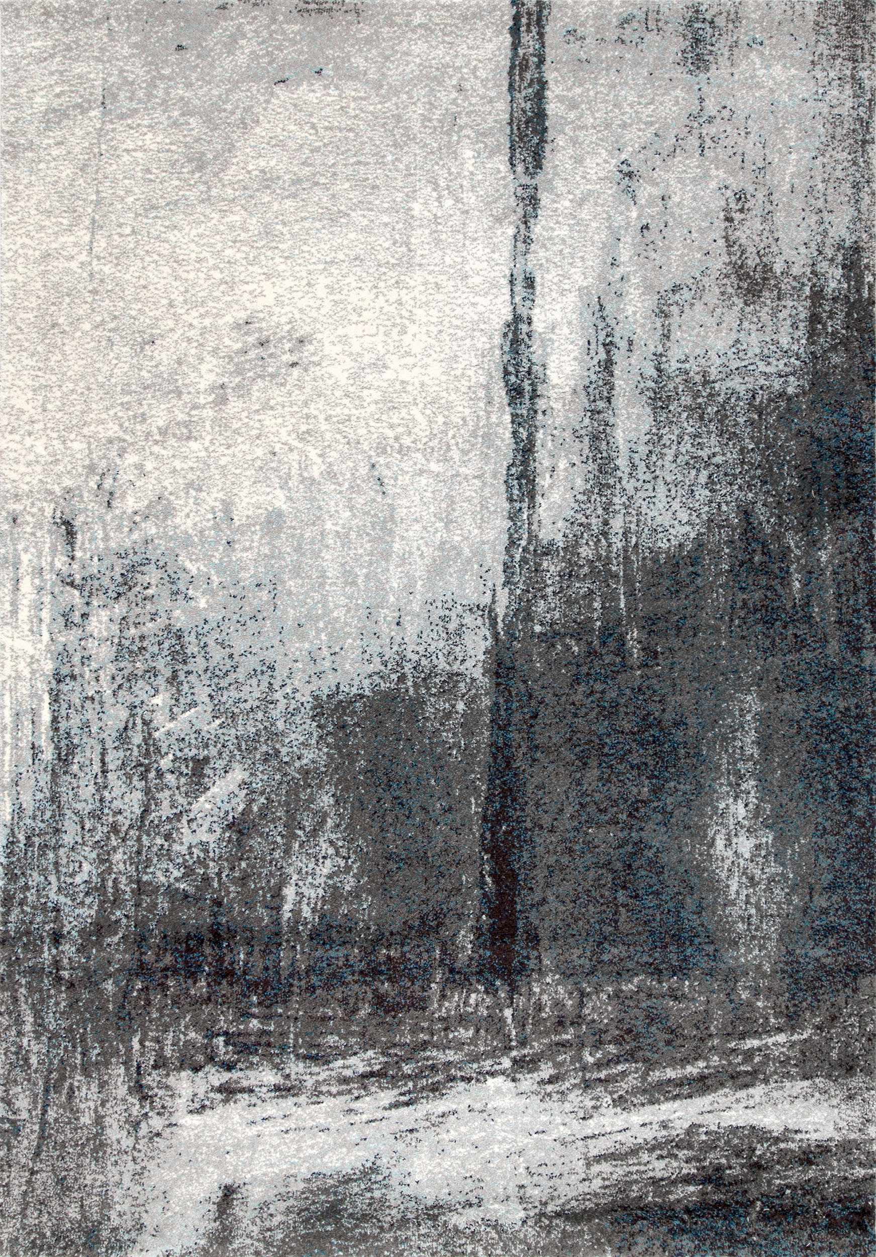 Midnight Fog Abstract Rug | Grey