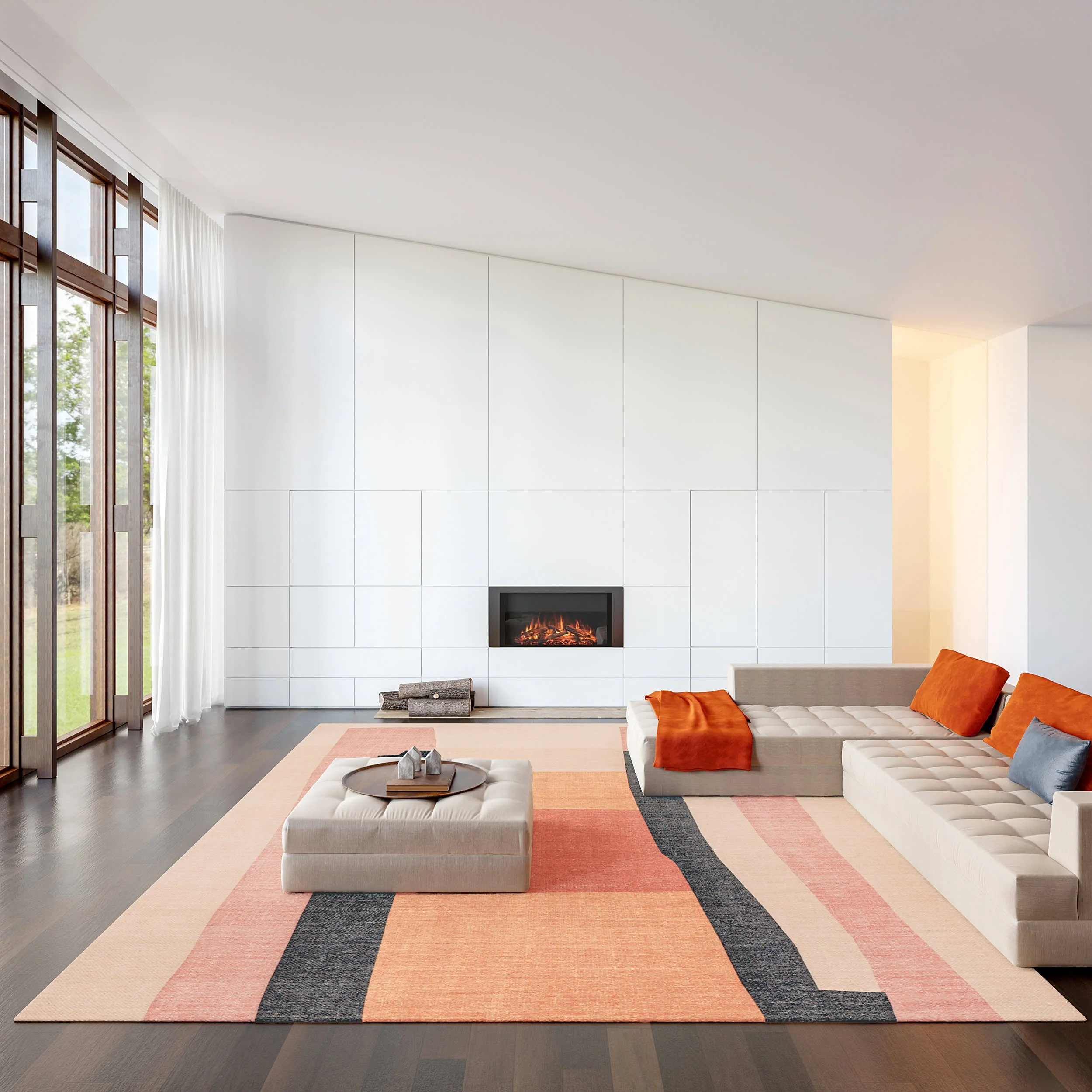 Midtown Abstract Wool Rug | Pink - Image 2