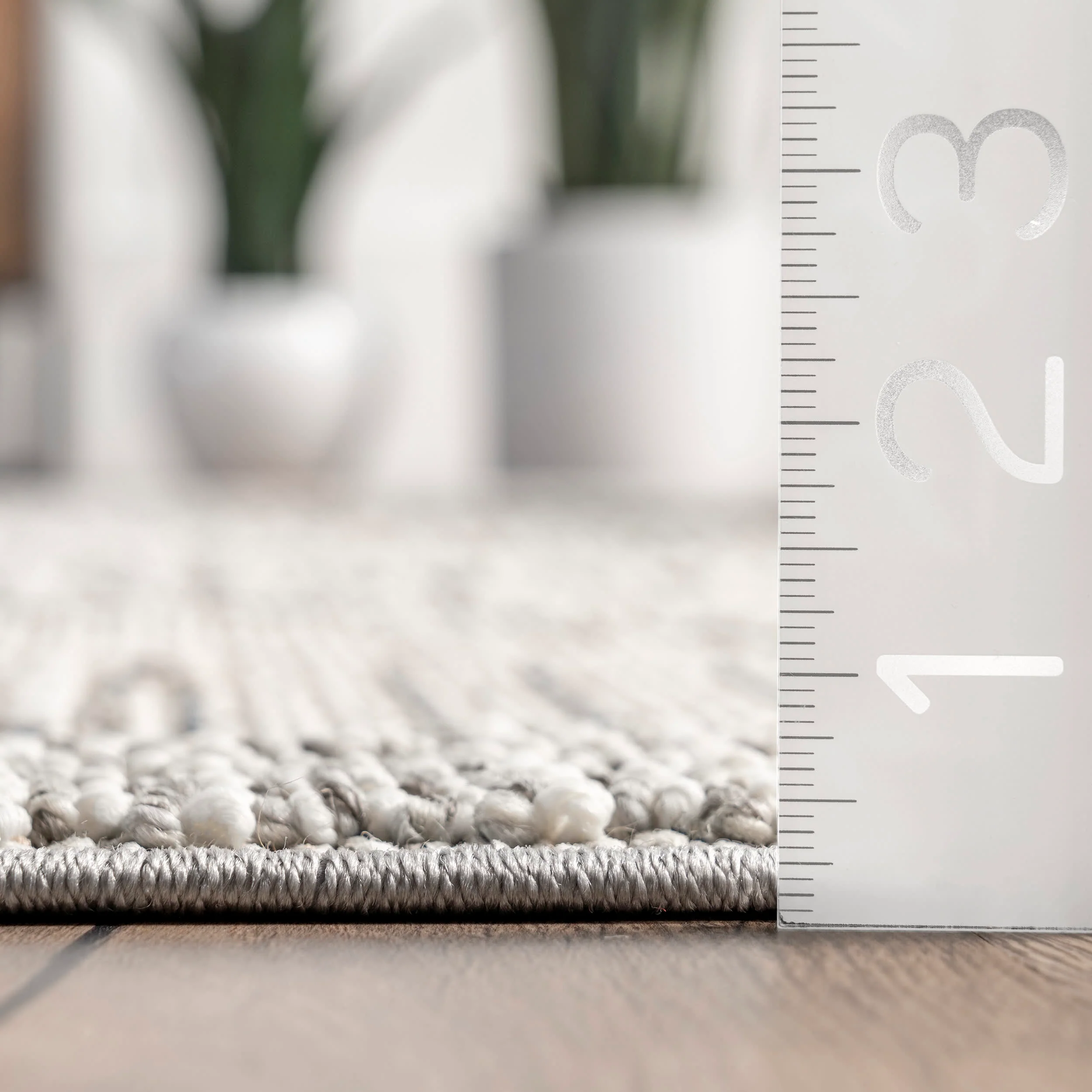Milan Raised Textured Rug | Light Grey - Image 5