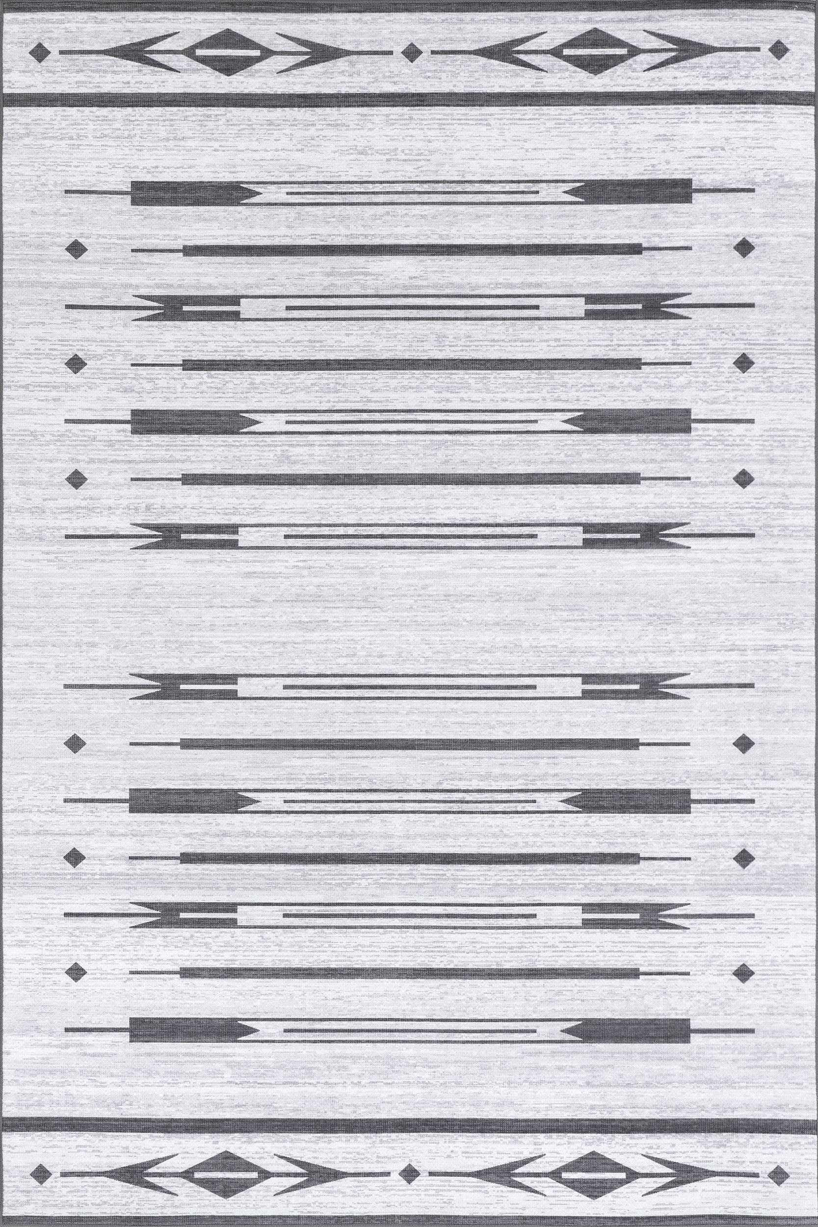 Milania Bars Washable Indoor/Outdoor Rug | Light Grey