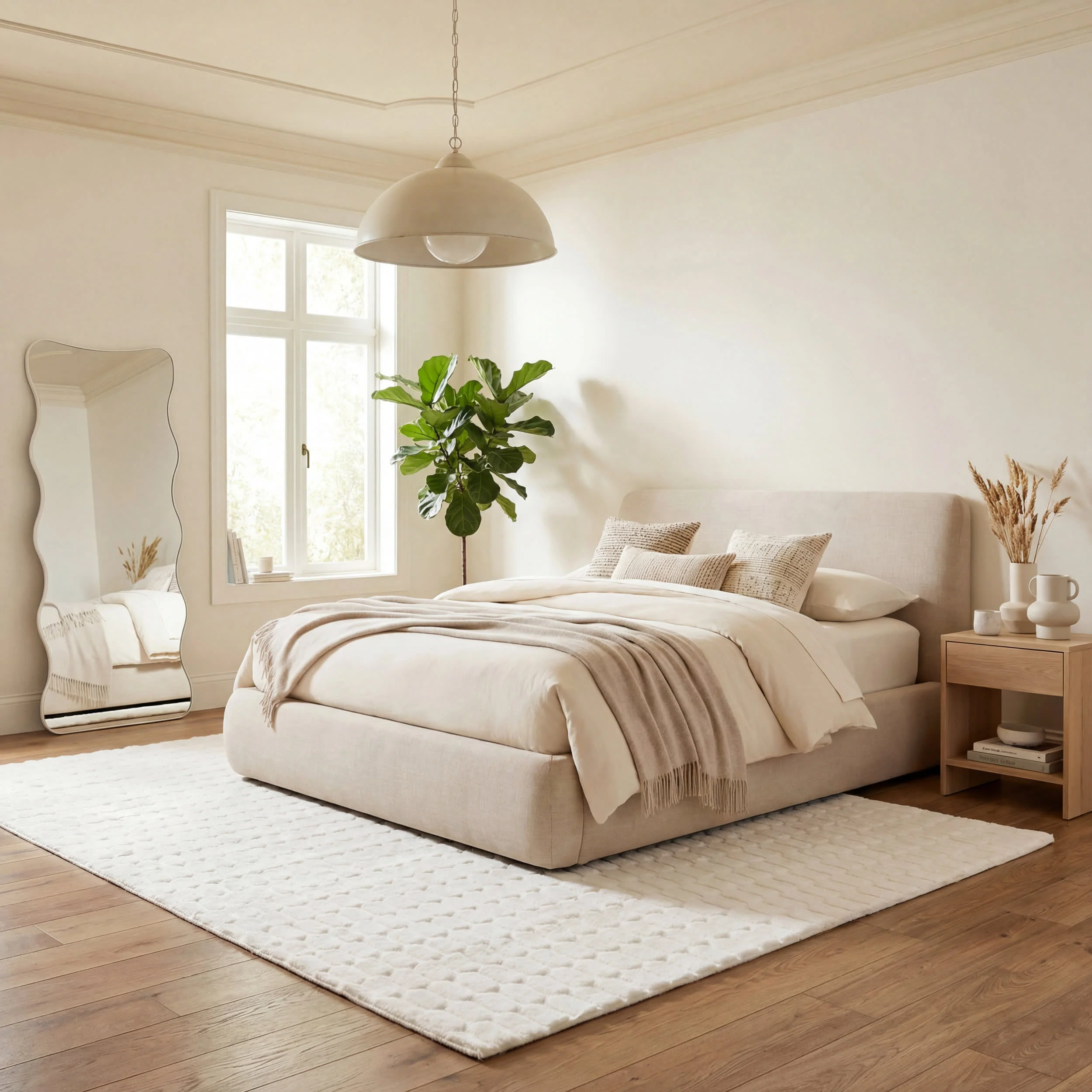 Milazia Honeycomb Plush Cloud Washable Rug | White - Image 8