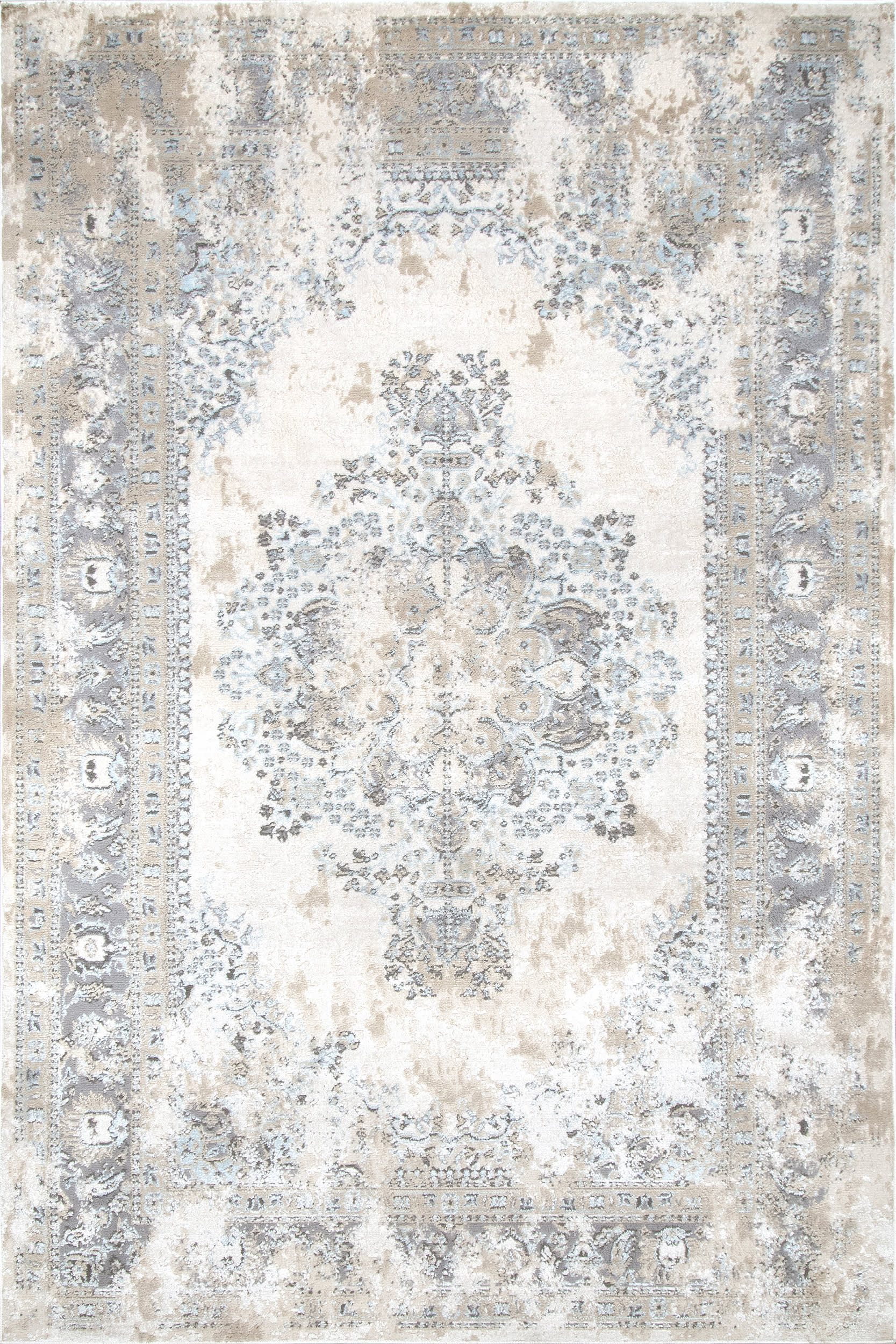 Milky Medallion Rug | Silver