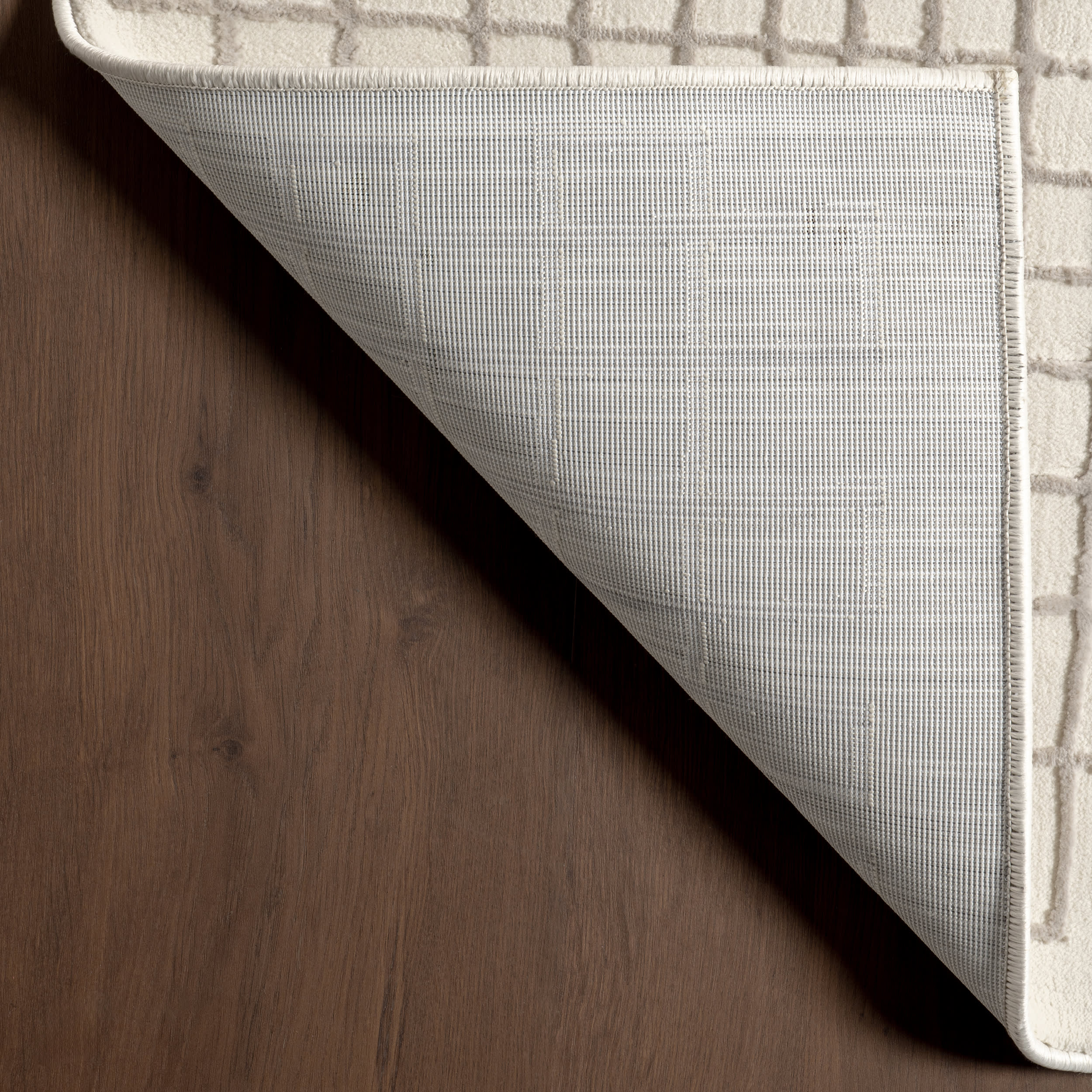 Millburn Plush Textured Washable Rug | Cream/Grey - Image 6