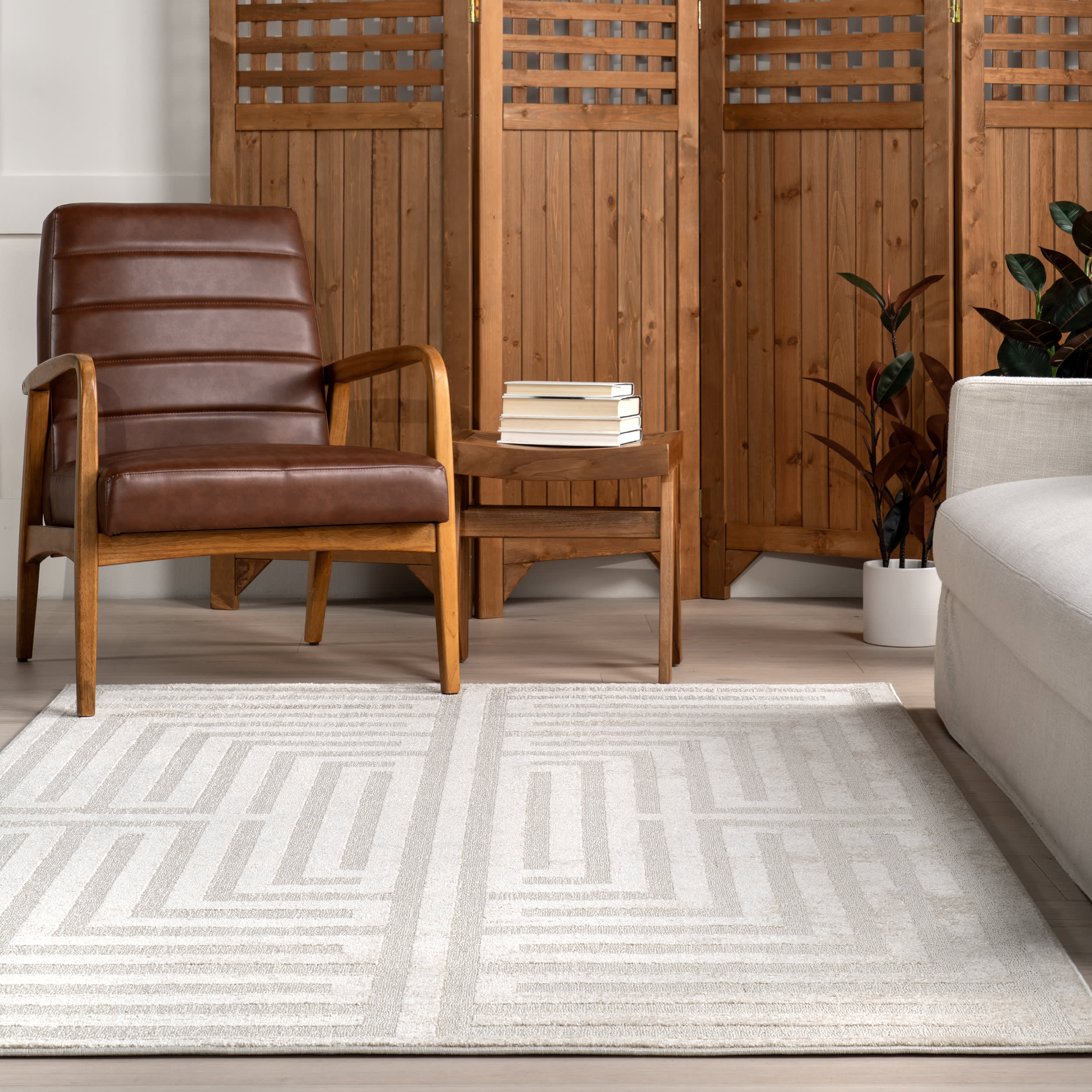 Minette Geometric Rug | Cream - Image 4
