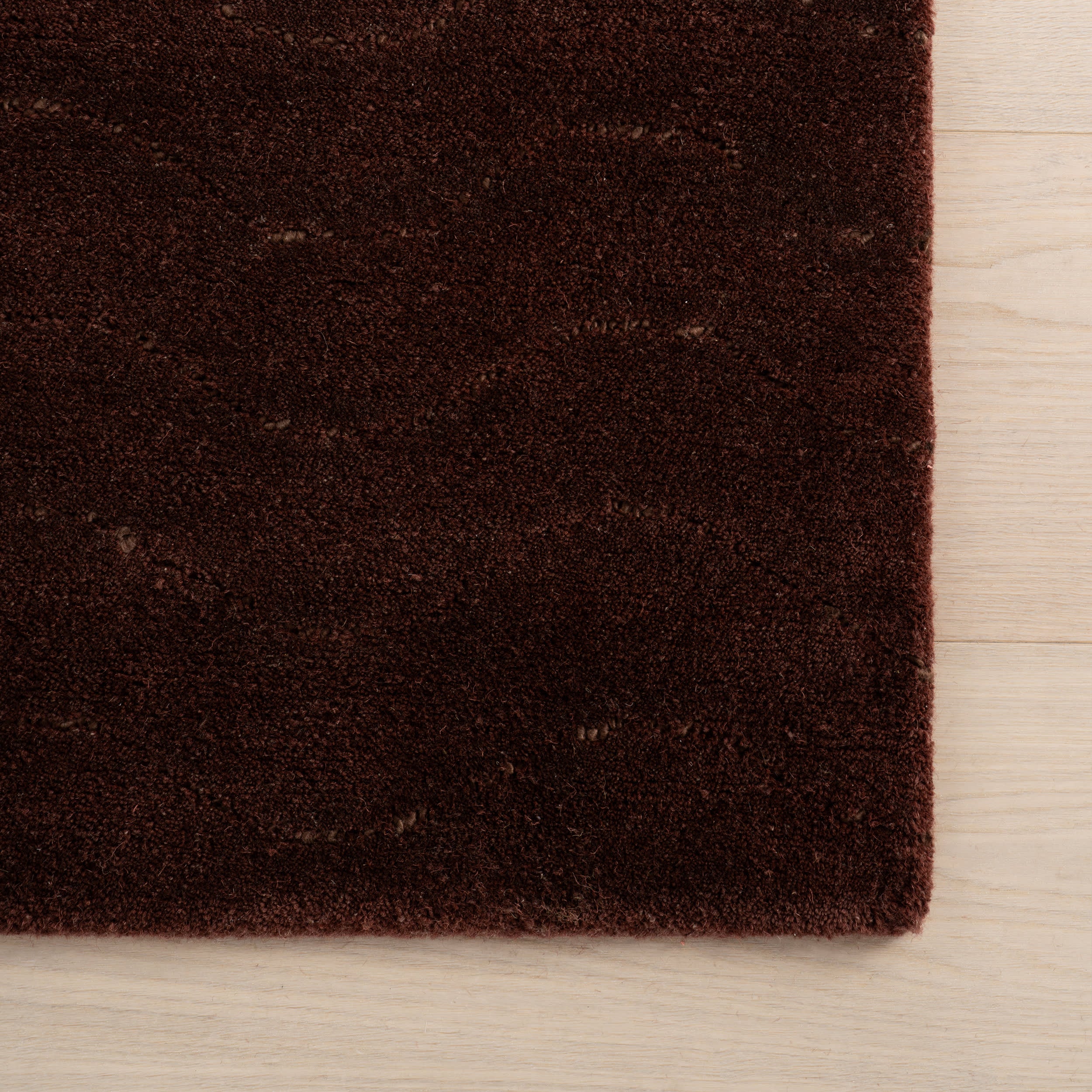 Mireille Solid Wool Cozy Rug | Brown - Image 4