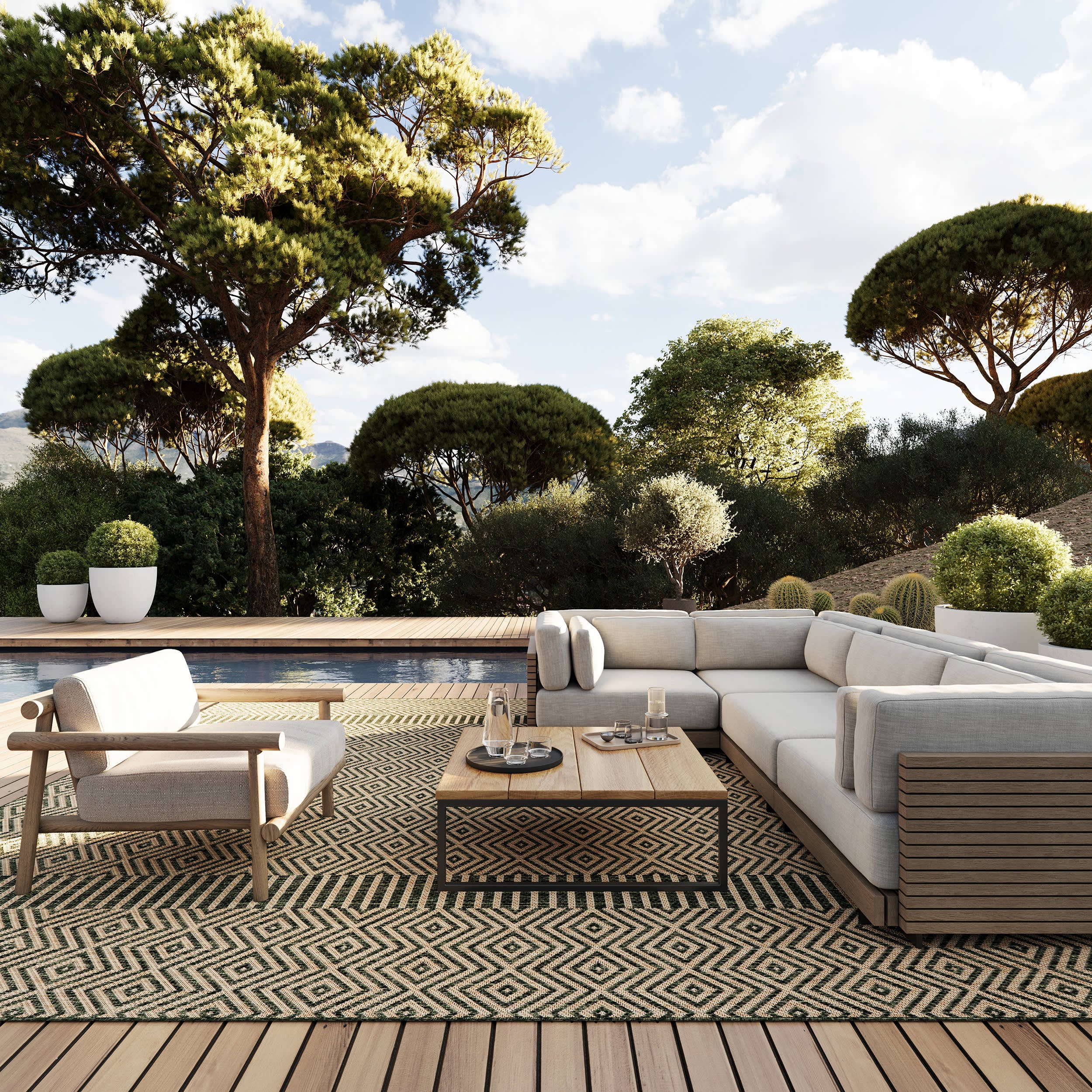 Mireva Modern Indoor/Outdoor Rug | Green - Image 2