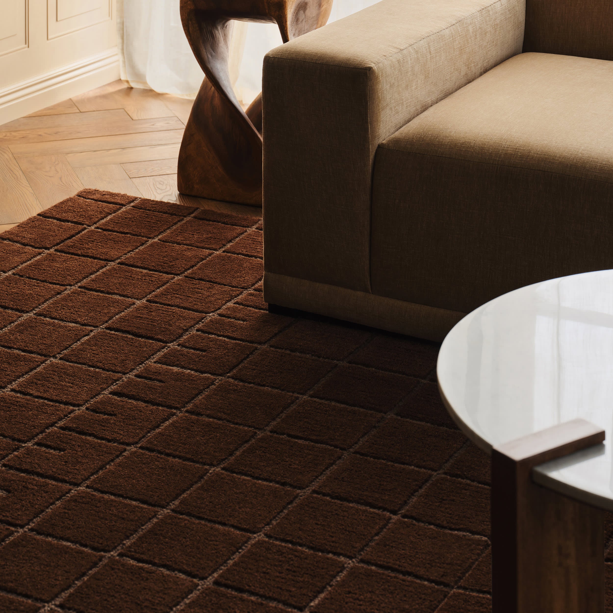 Miva Modern Geometric Rug | Brown - Image 3