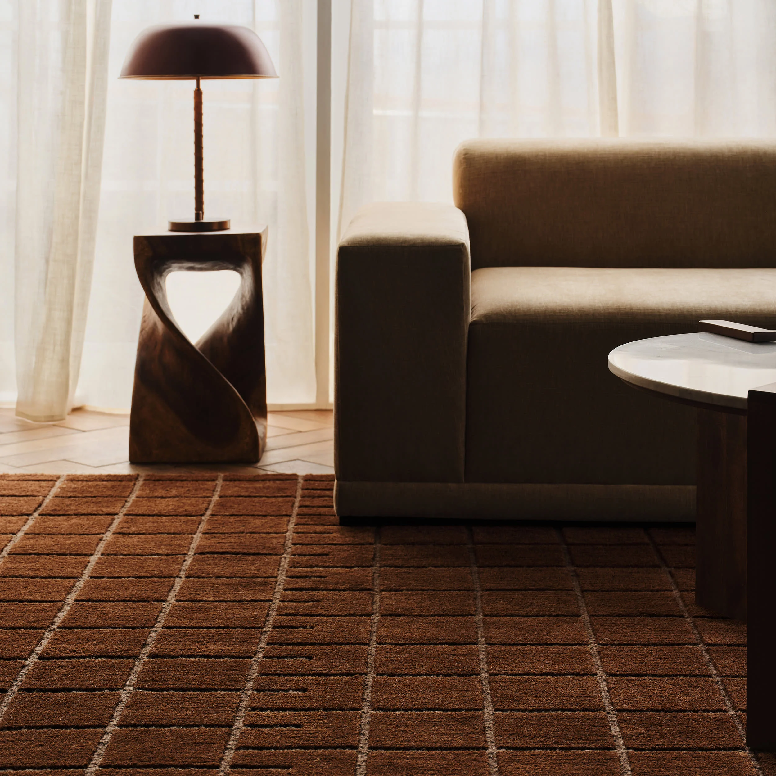 Miva Modern Geometric Rug | Brown - Image 4