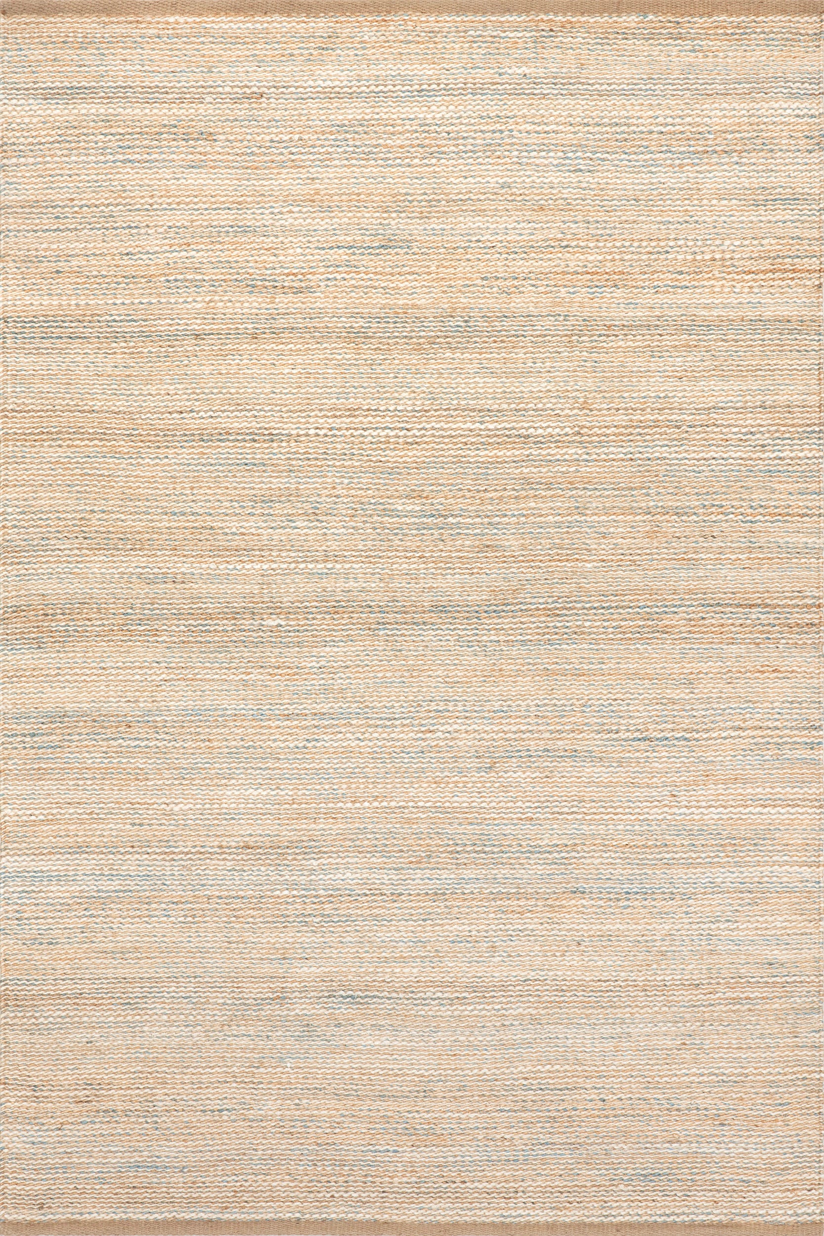 Mixed Stripe Handwoven Jute Rug | Blue