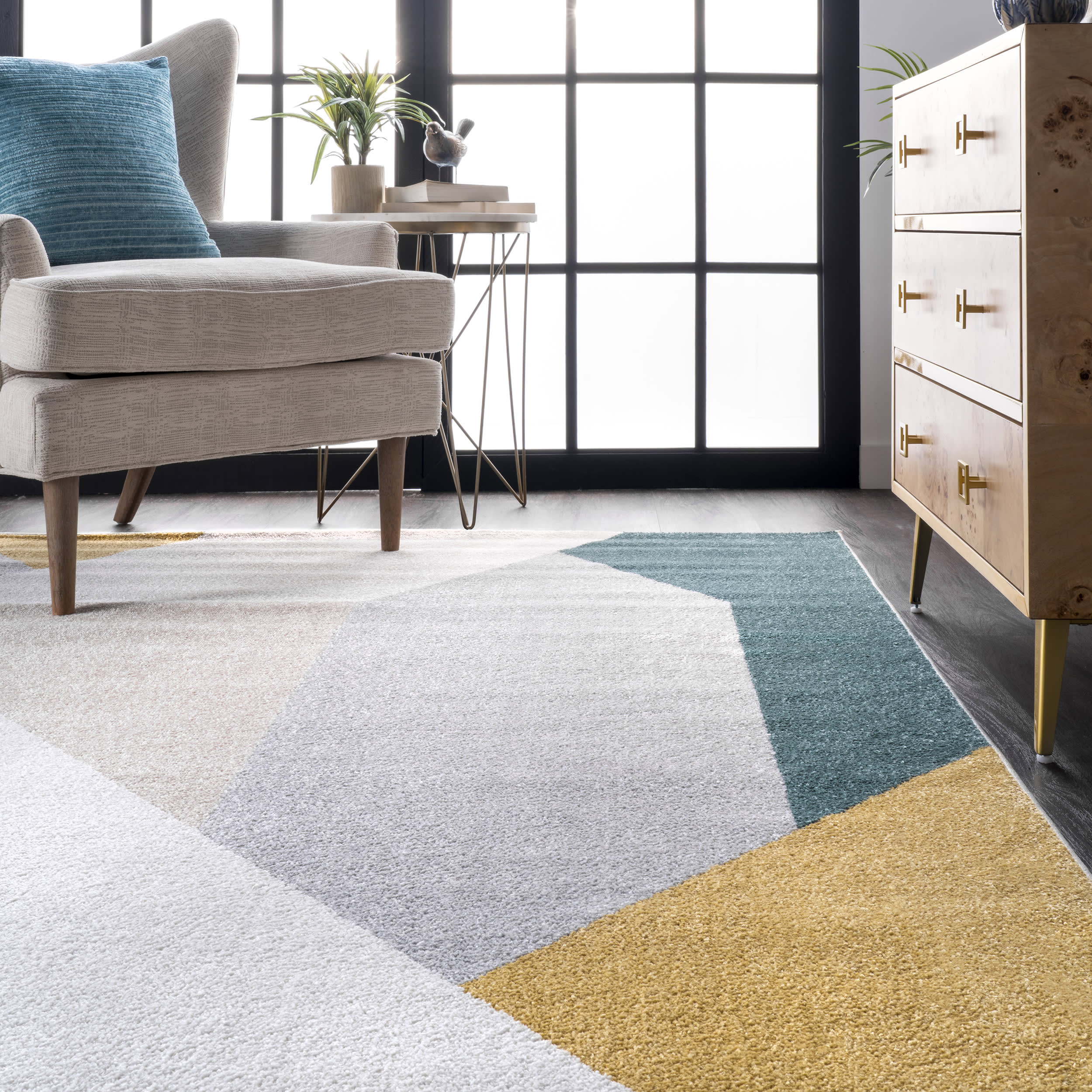Modern Abstract Rug | Light Grey - Image 4
