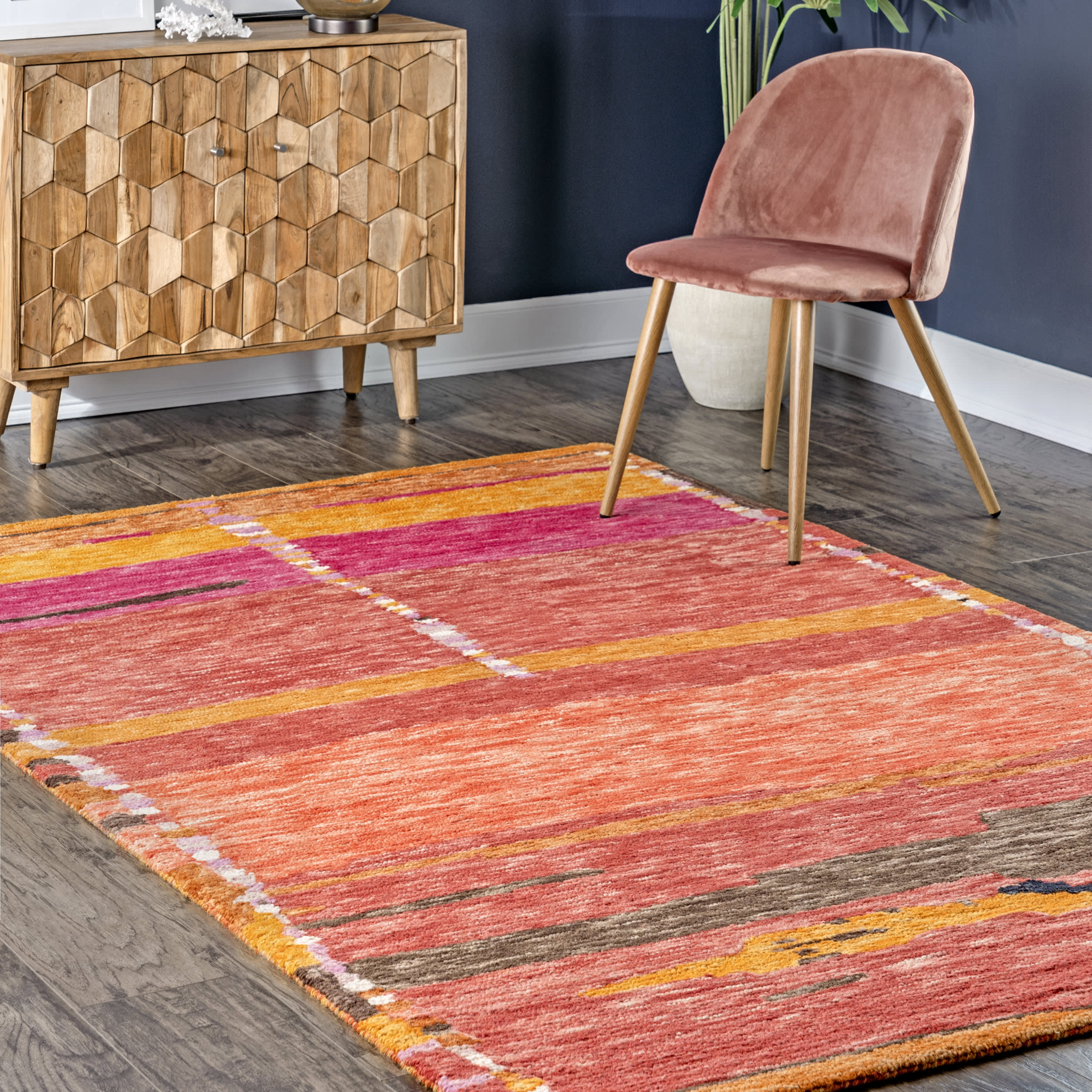 Modern Abstract Rug | Multicolor - Image 2