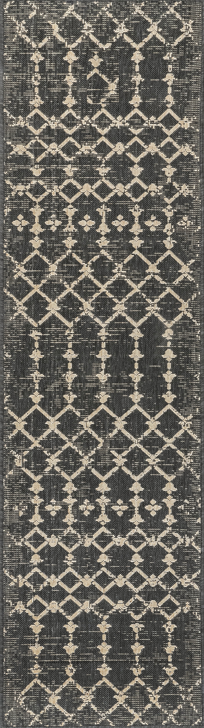 Modern Trellis Indoor/Outdoor Rug | Charcoal