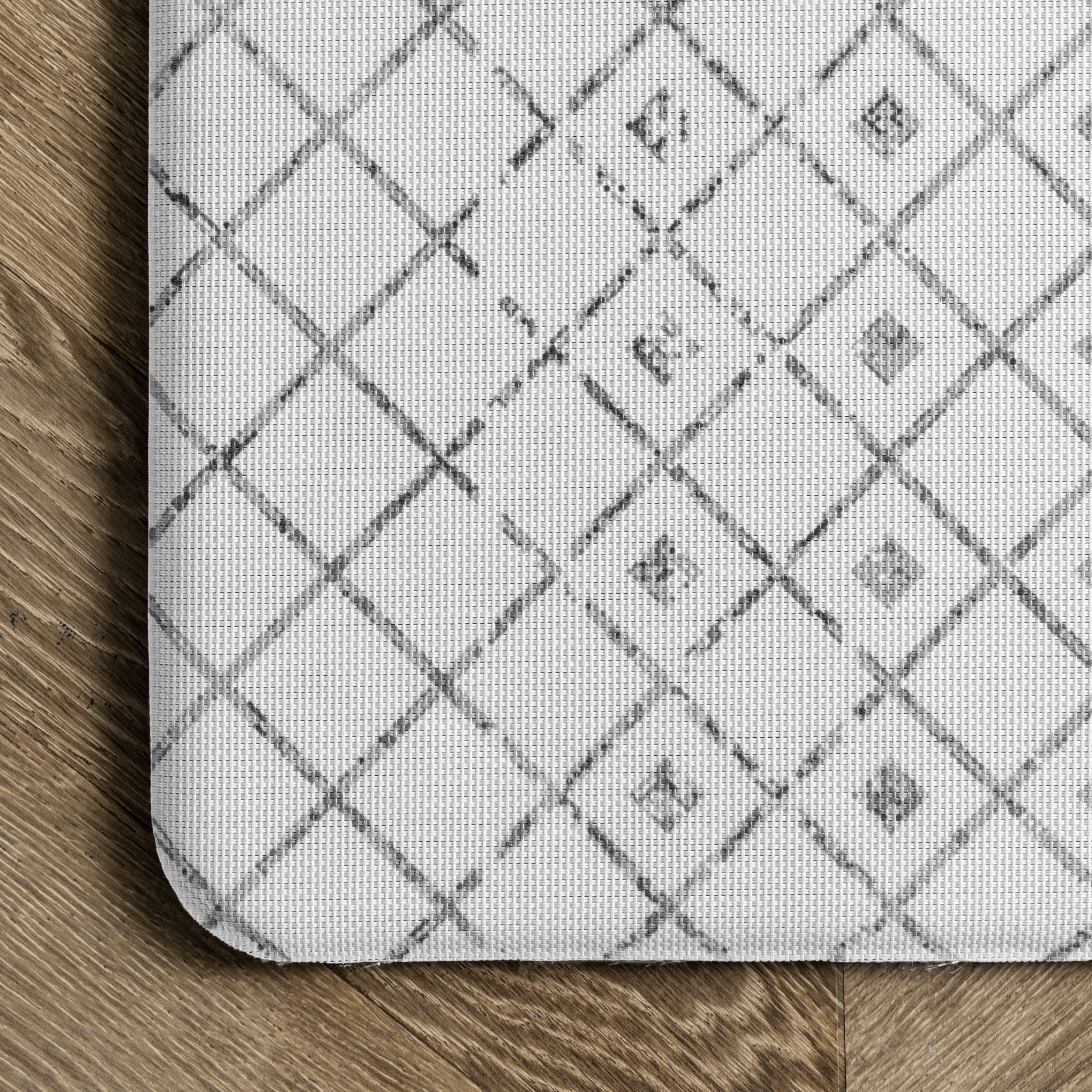 Modern Trellis Printed Anti-Fatigue Mat | Light Grey - Image 3