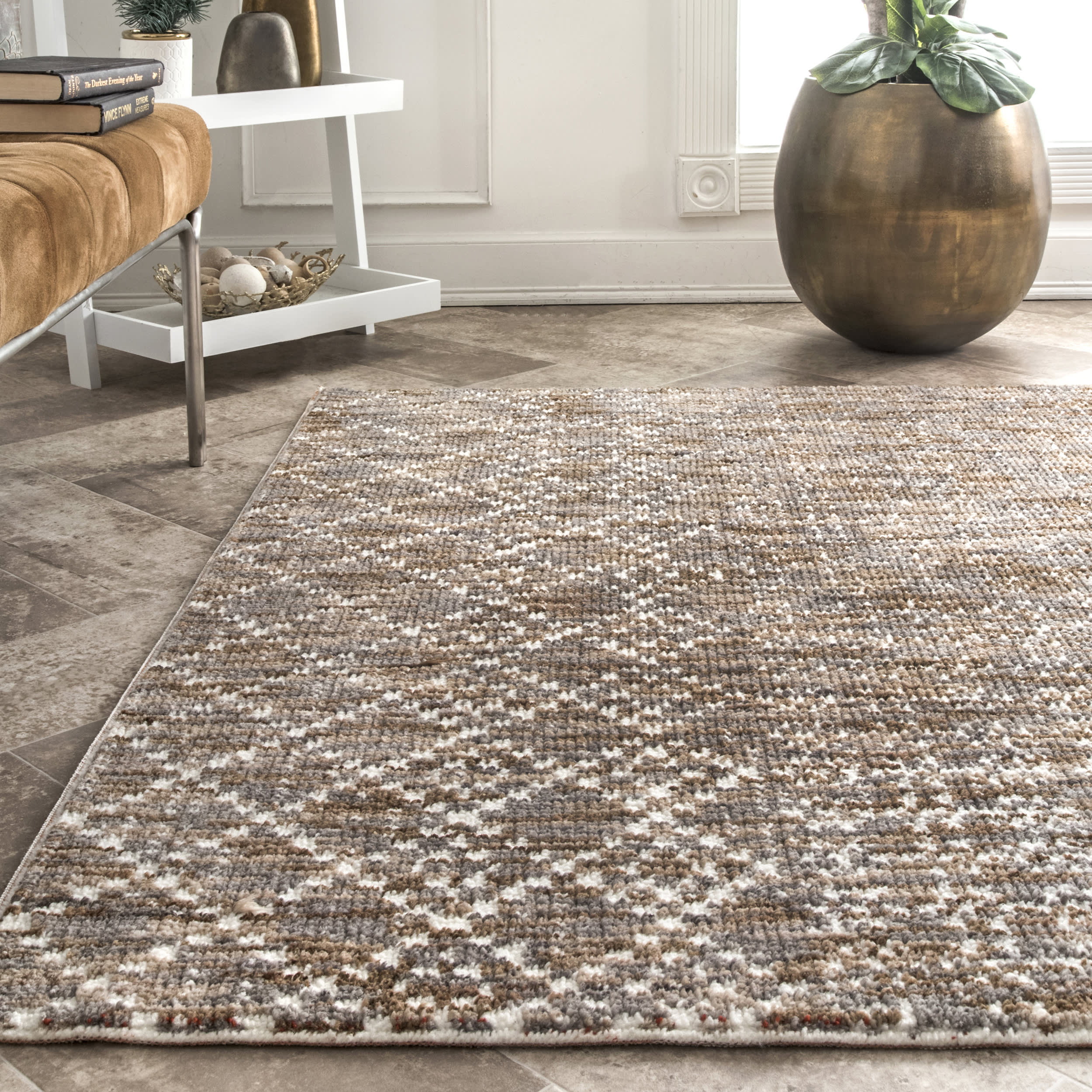 Modern Trellis Rug | Beige - Image 4
