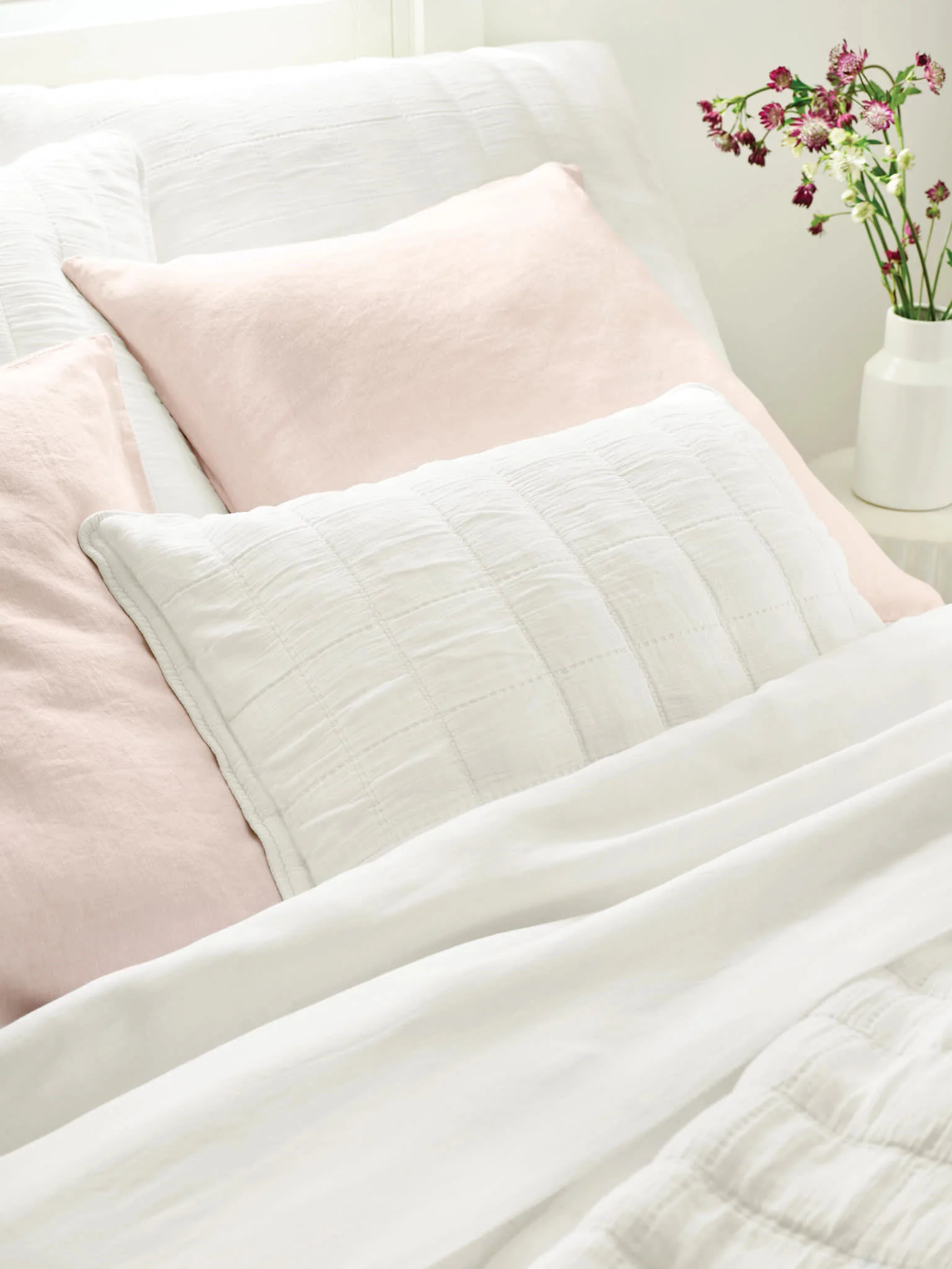 Monet Quilted Sham | White