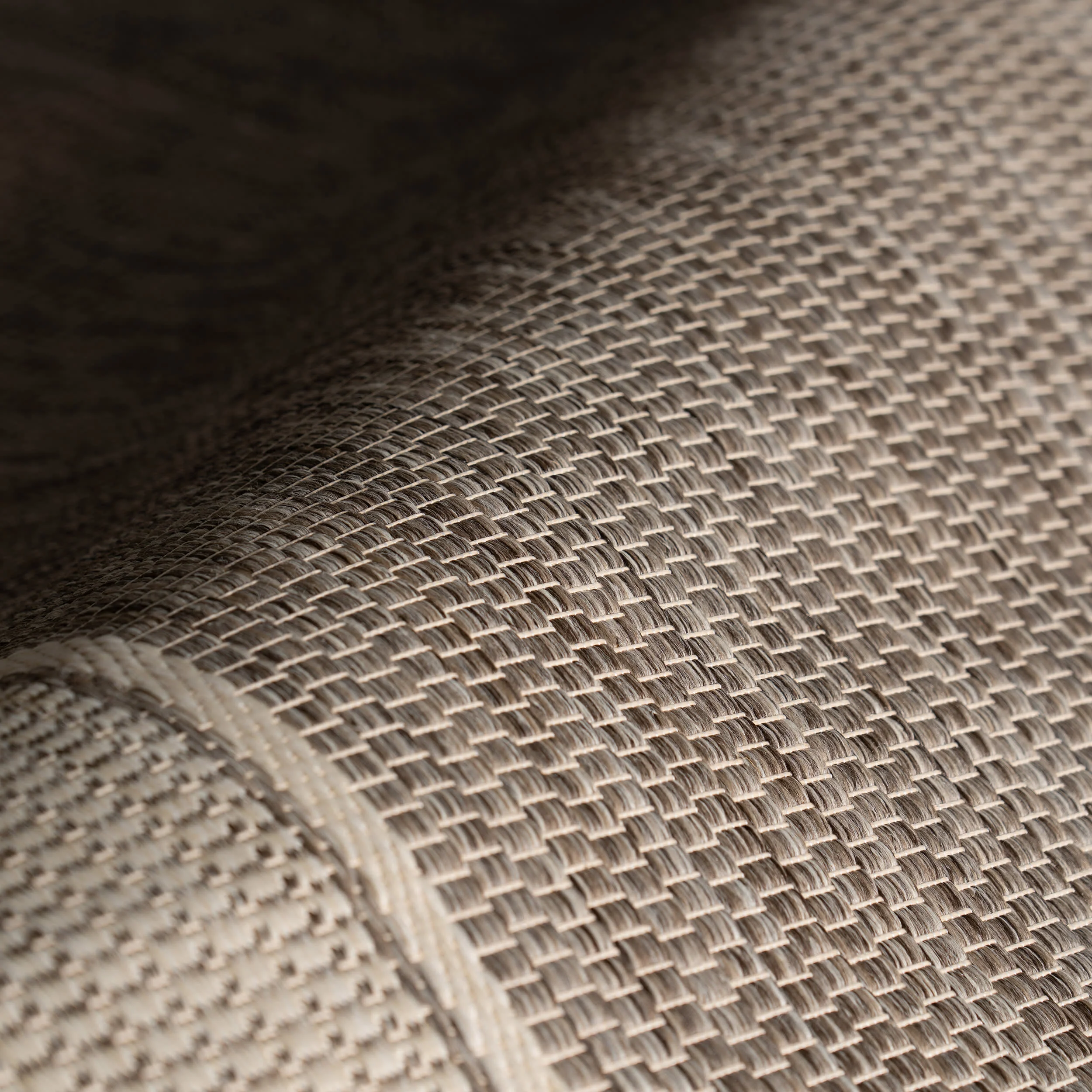 Monochrome Bordered Indoor/Outdoor Rug | Light Grey - Image 3