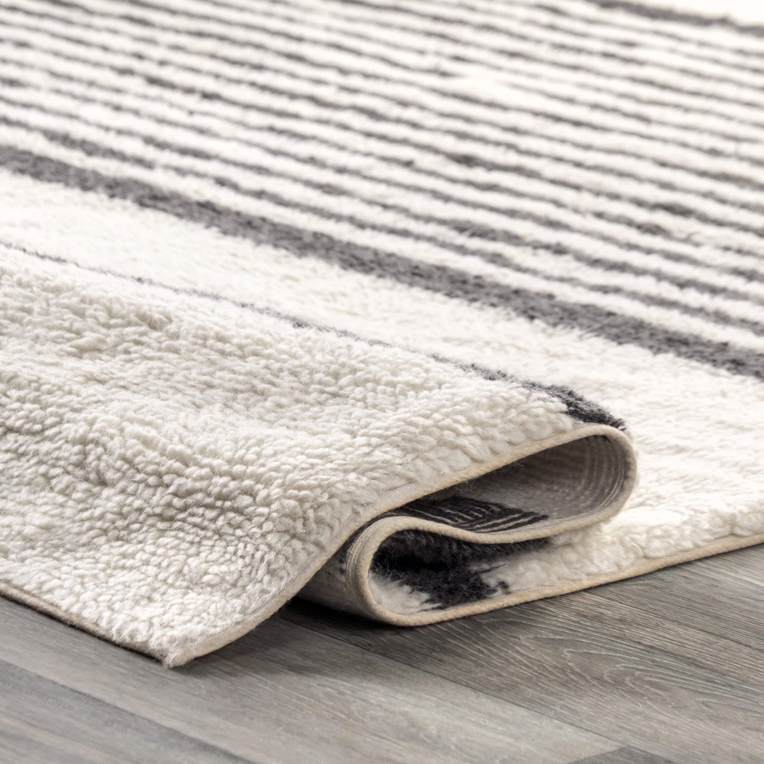 Moonglade Washable Striped Rug | Ivory - Image 5