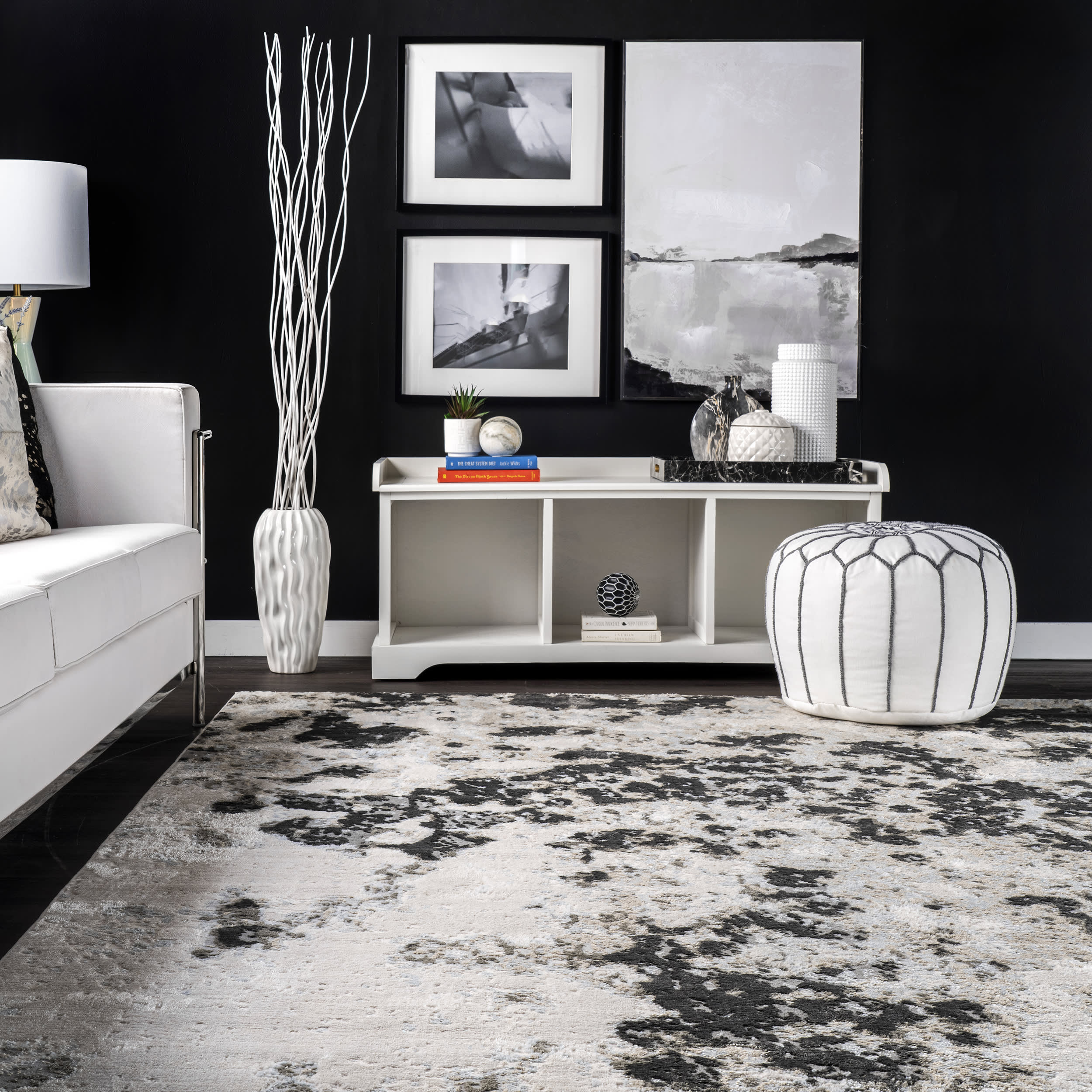 Moonlight Abstract Rug | Grey - Image 4