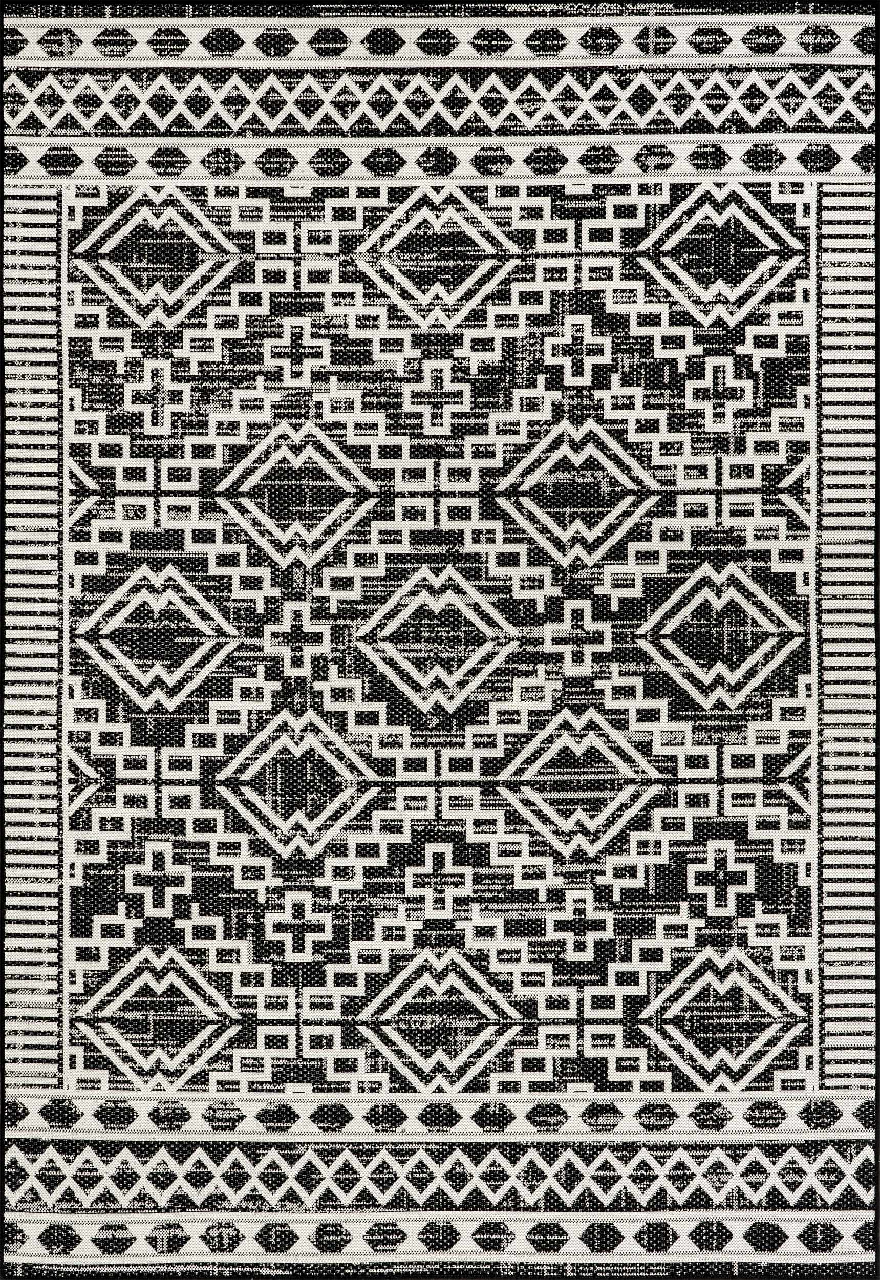 Moroccan Diamond Indoor/Outdoor Rug | Black