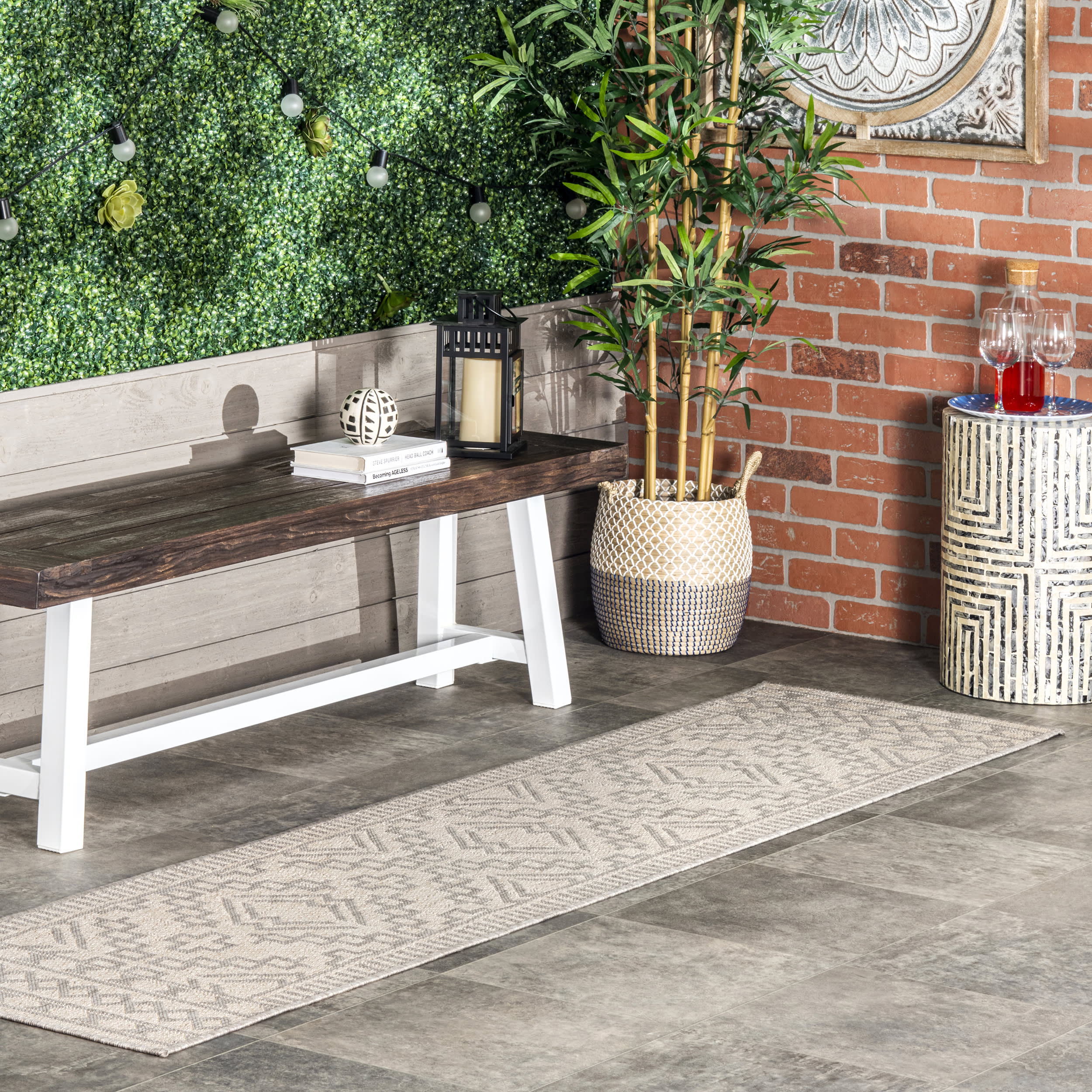 Moroccan Diamond Indoor/Outdoor Rug | Grey - Image 2