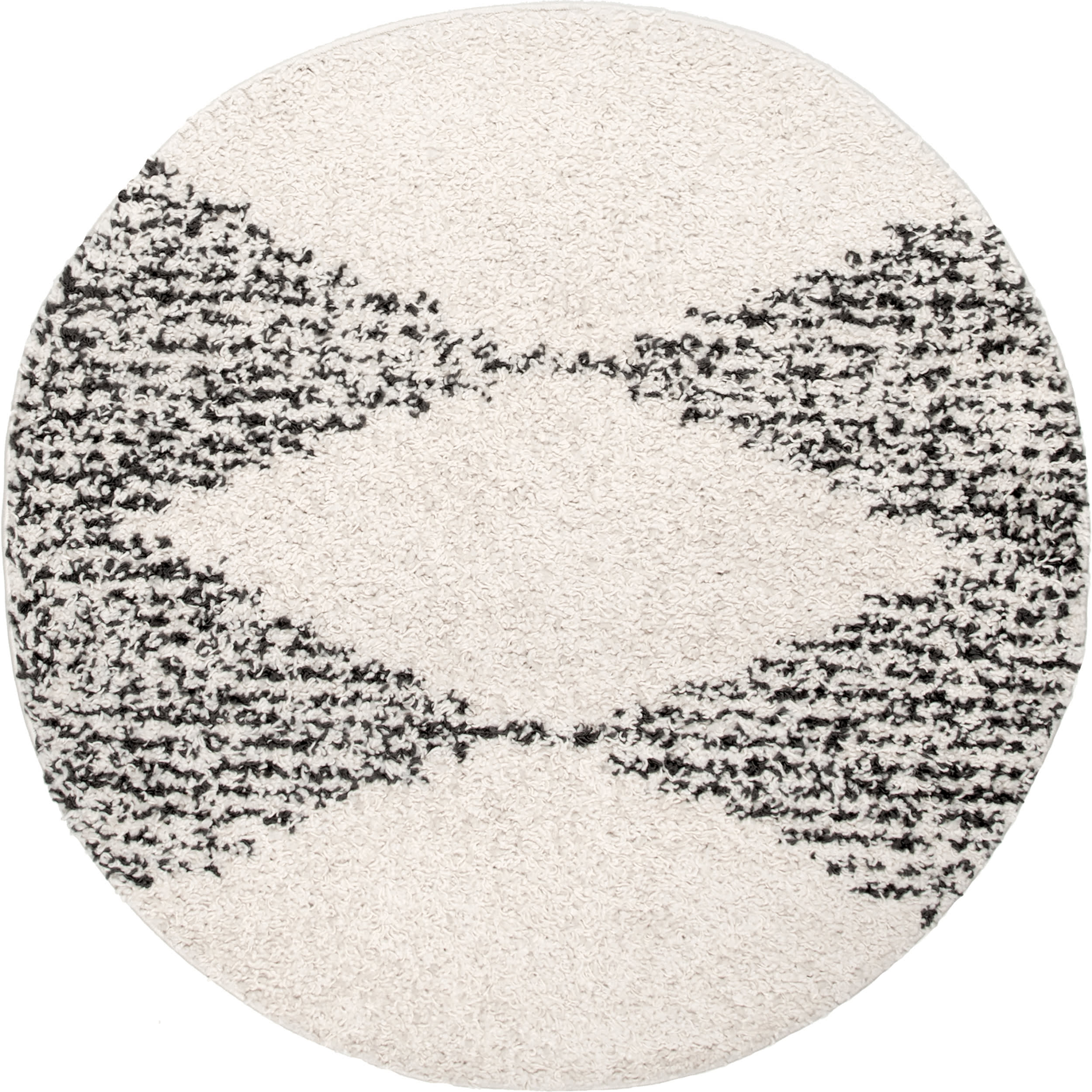 Moroccan Diamond Pinstripes Tassel Rug | Off White