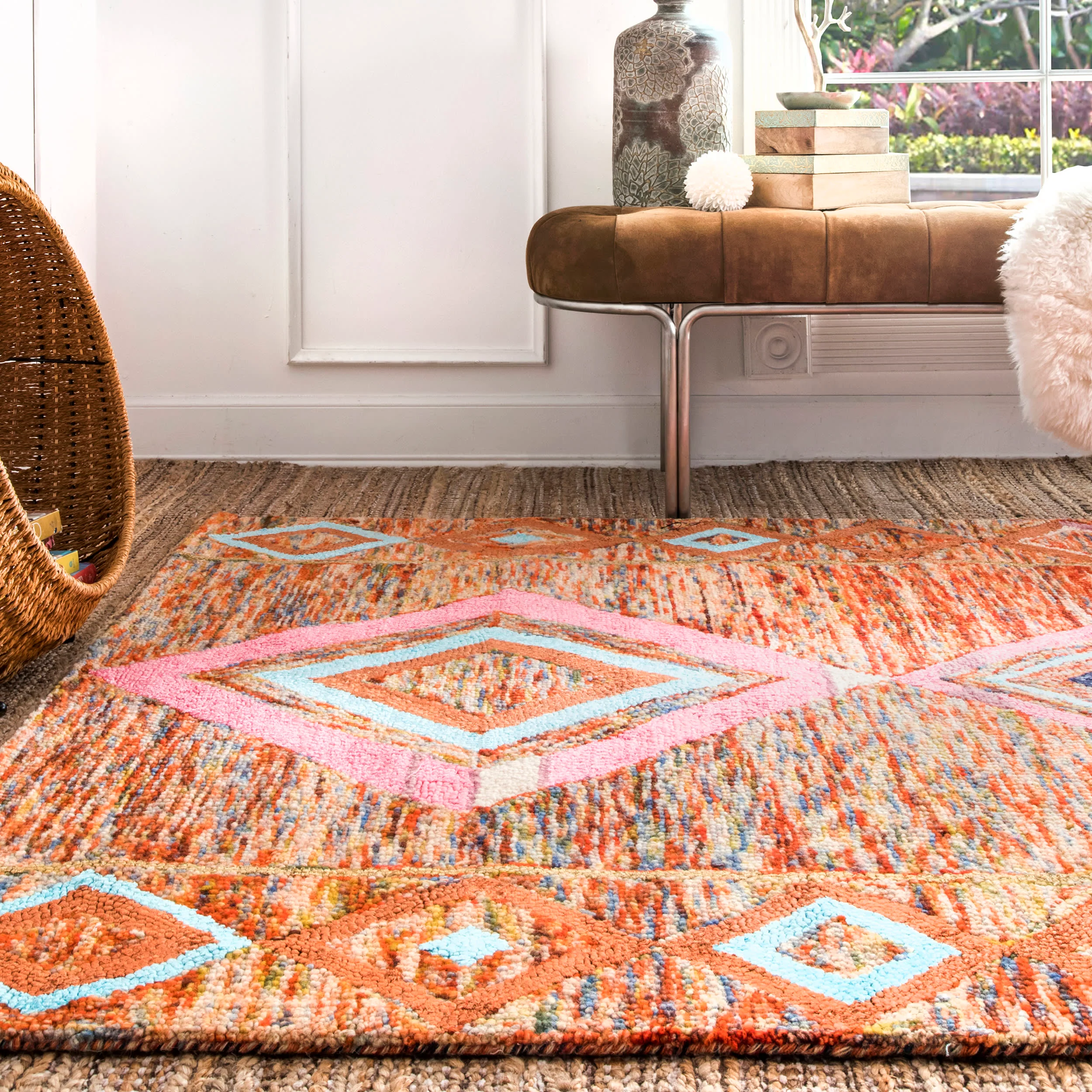 Moroccan Diamond Rug | Multicolor - Image 4
