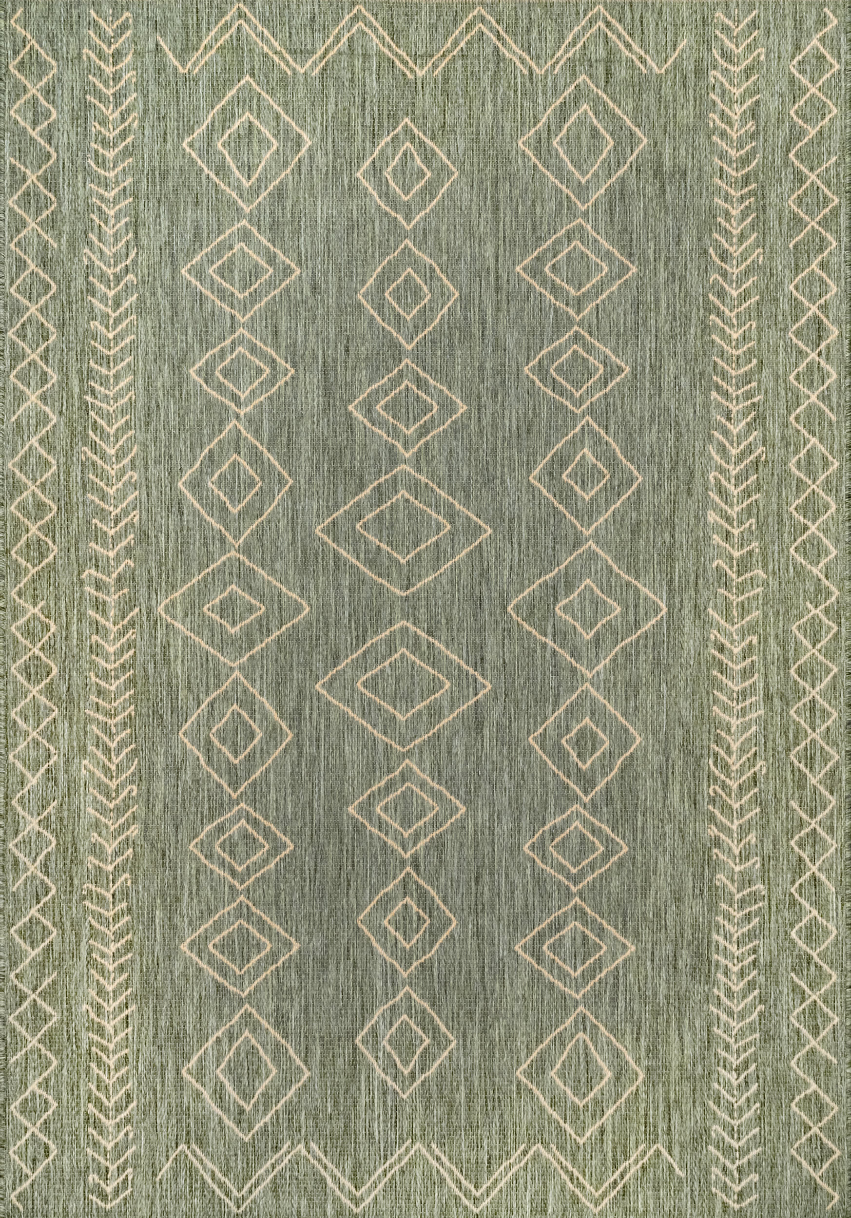 Moroccan Diamonds Indoor/Outdoor Rug | Sage Green