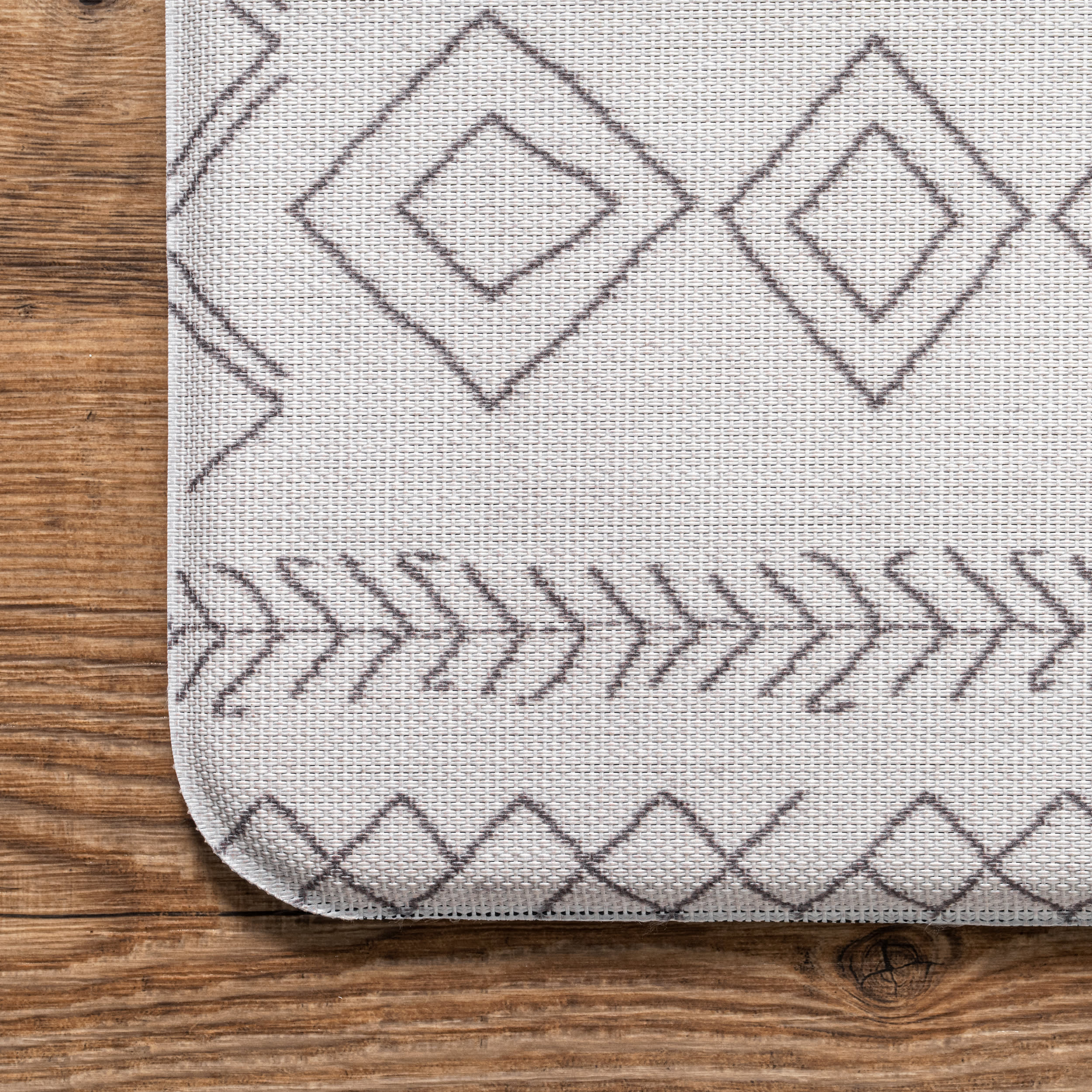 Moroccan Diamonds Printed Anti-Fatigue Mat | Light Grey - Image 3