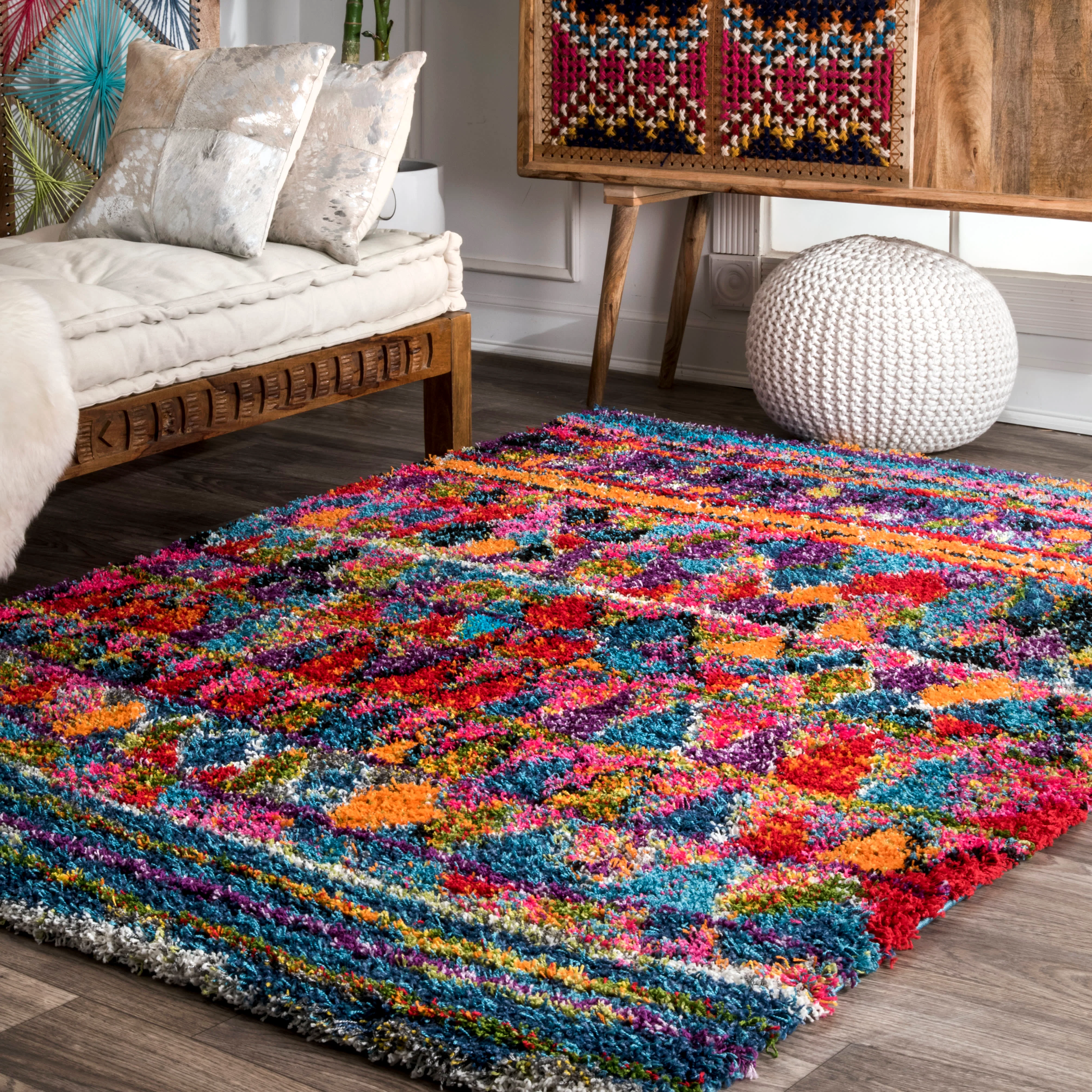 Moroccan Mosaic Rug | Multicolor - Image 2