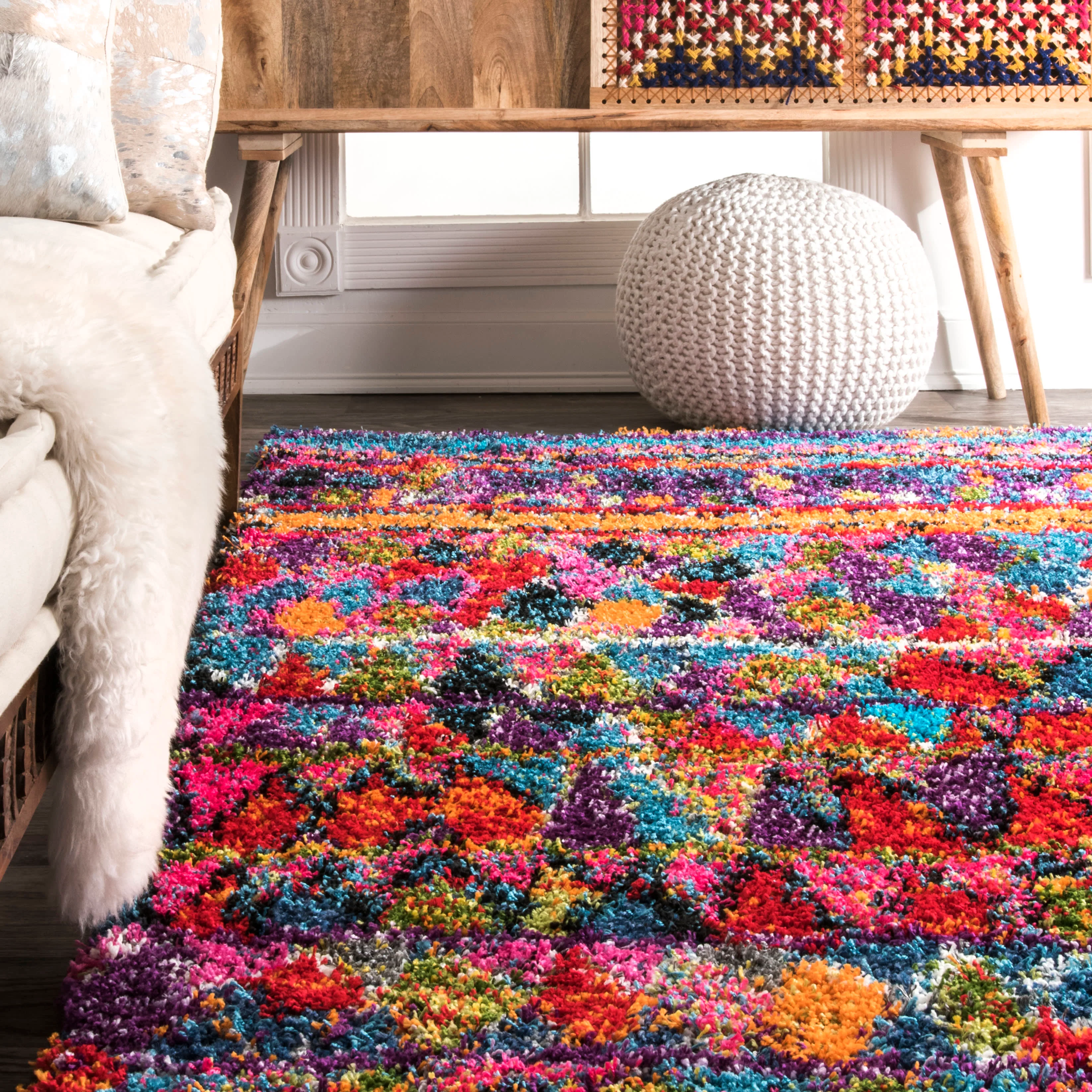 Moroccan Mosaic Rug | Multicolor - Image 4