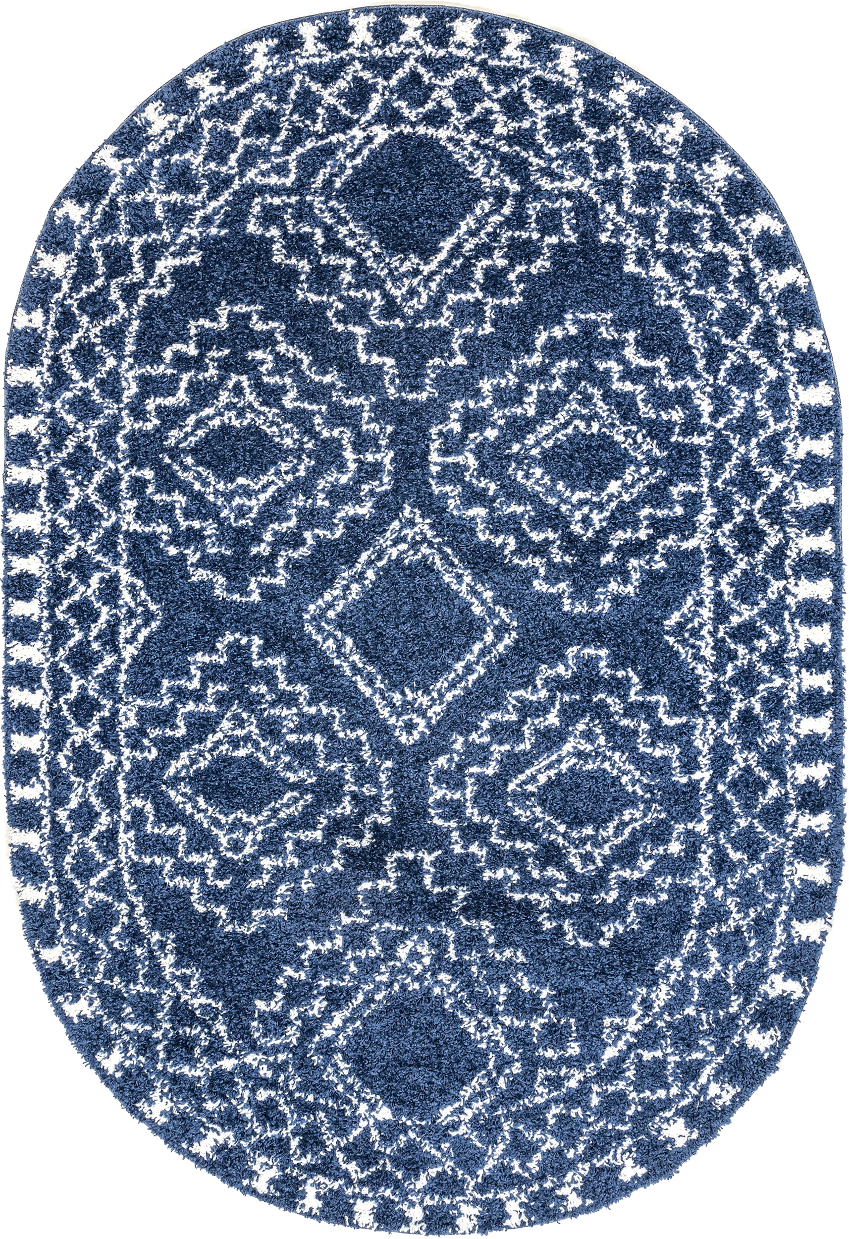 Moroccan Tasseled Rug | Blue