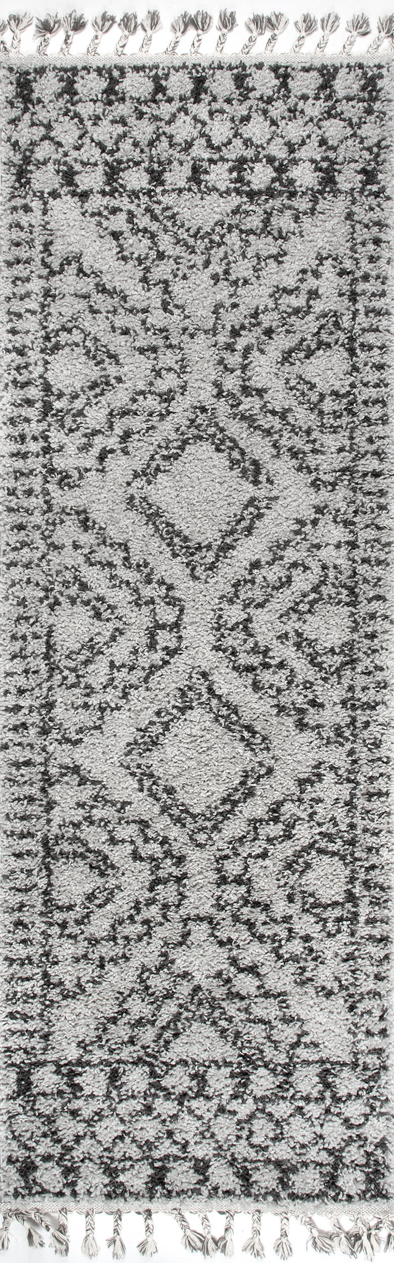 Moroccan Tasseled Rug | Grey