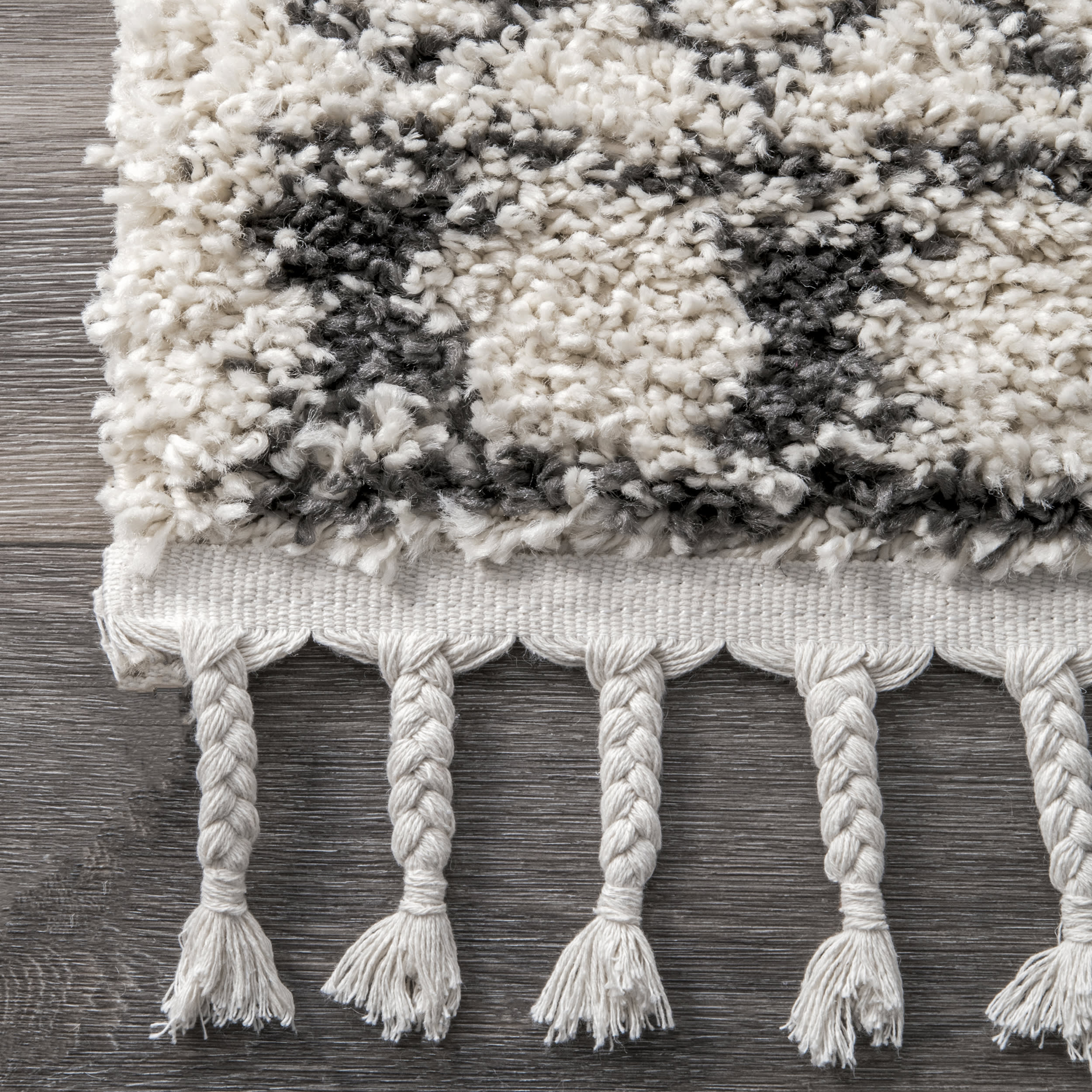 Moroccan Tasseled Rug | Off White - Image 3