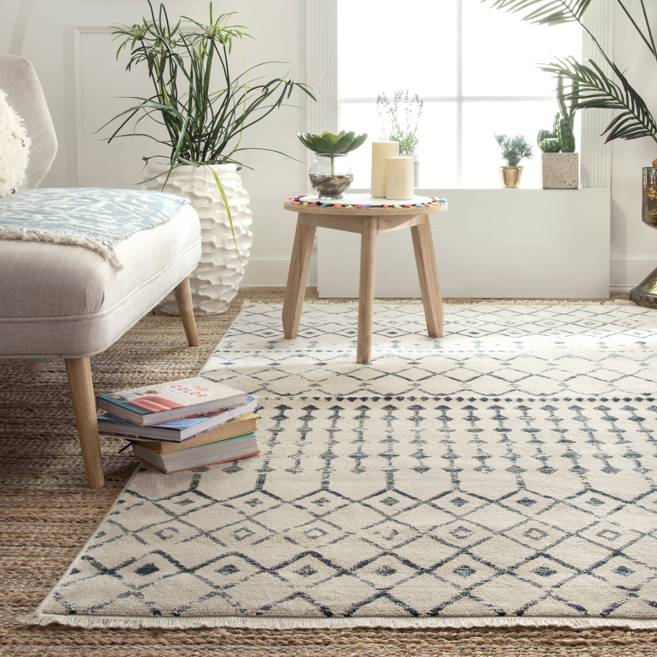 Moroccan Trellis Rug | Beige - Image 4