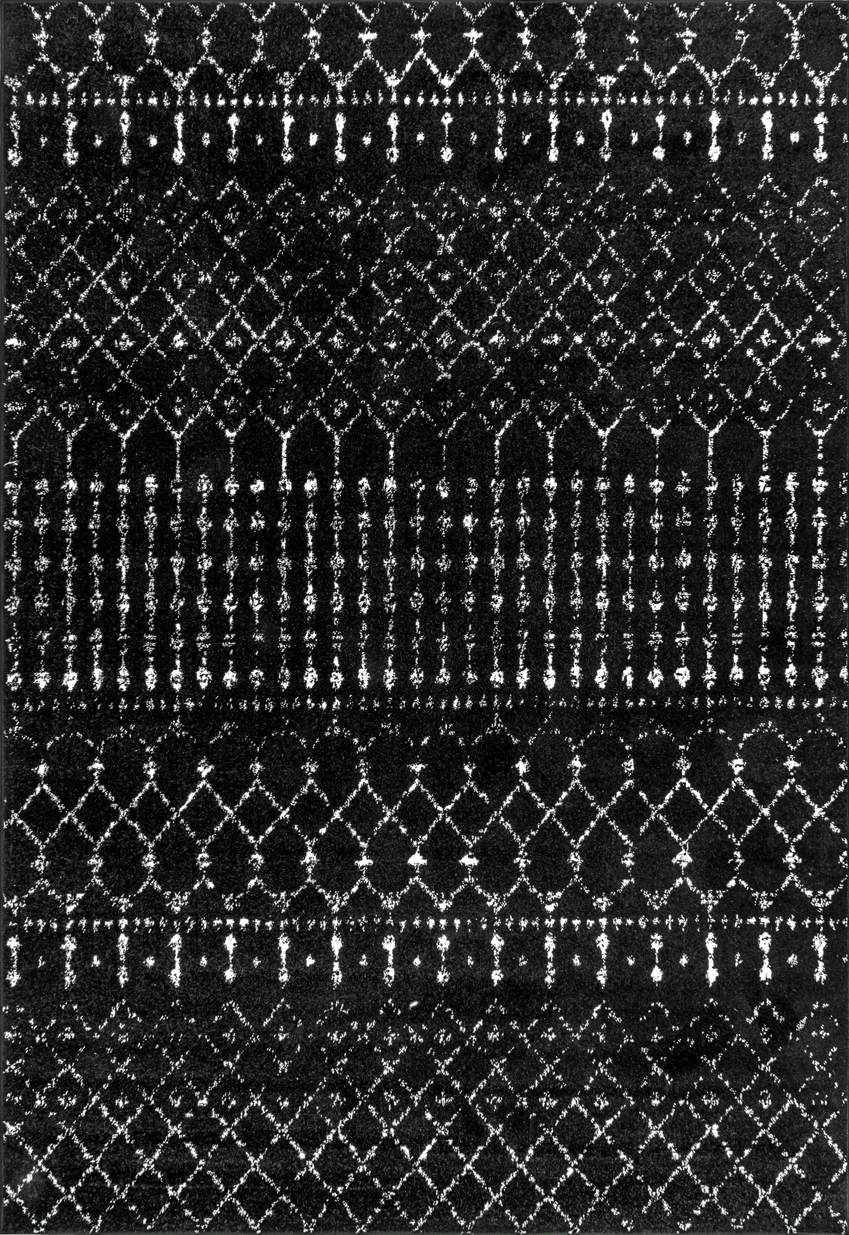 Moroccan Trellis Rug | Black and White