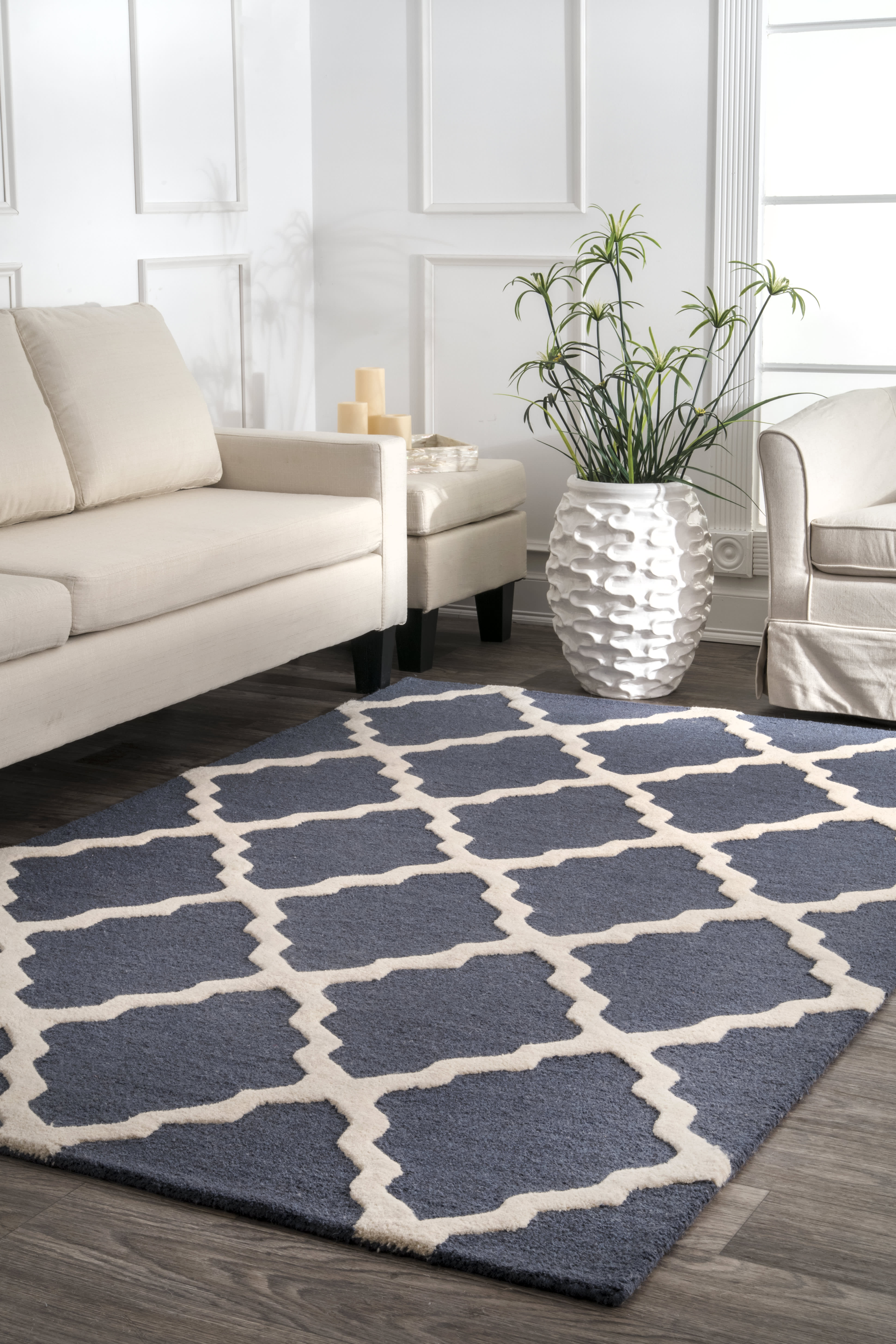 Moroccan Trellis Rug | Blue Grey - Image 2
