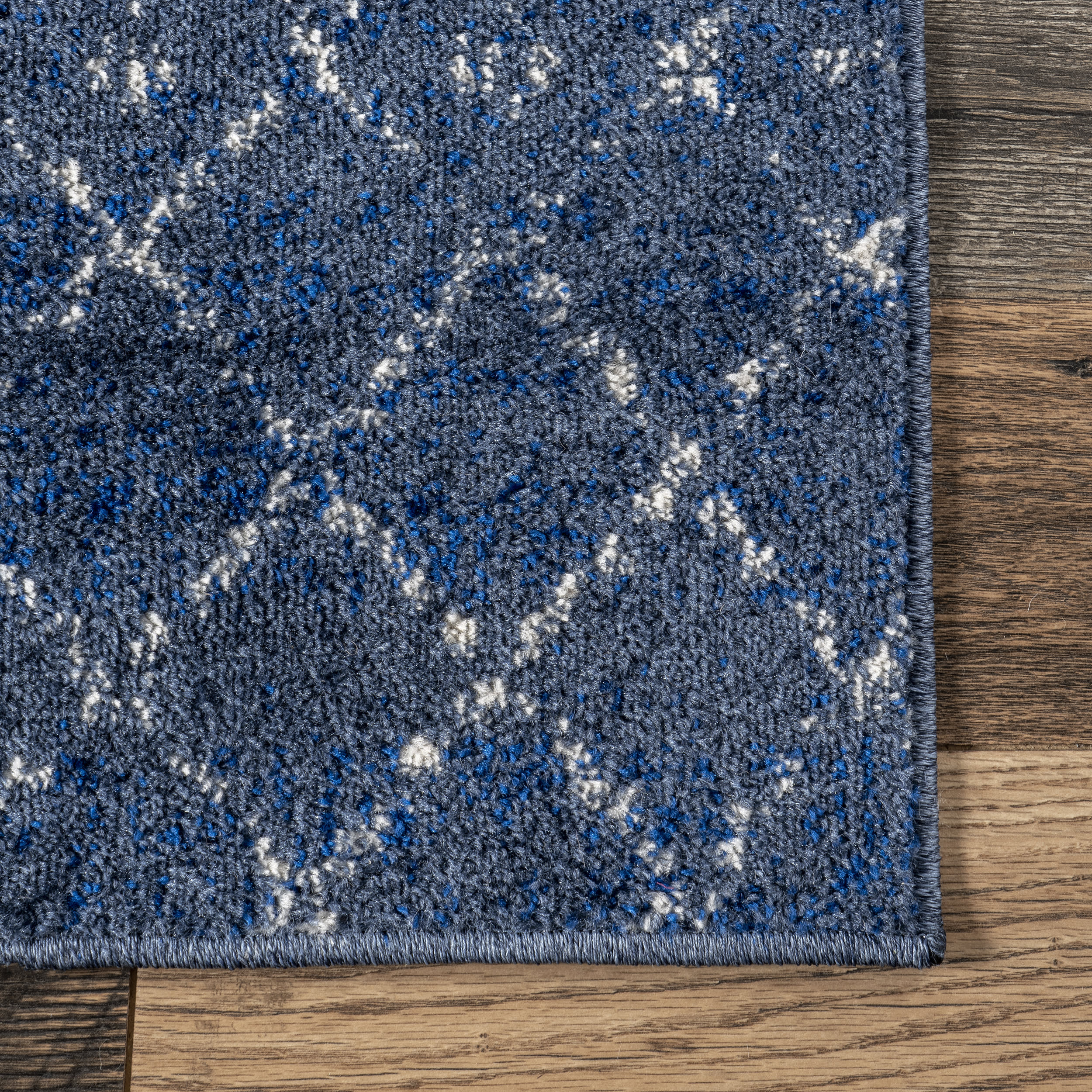 Moroccan Trellis Rug | Dark Blue - Image 3