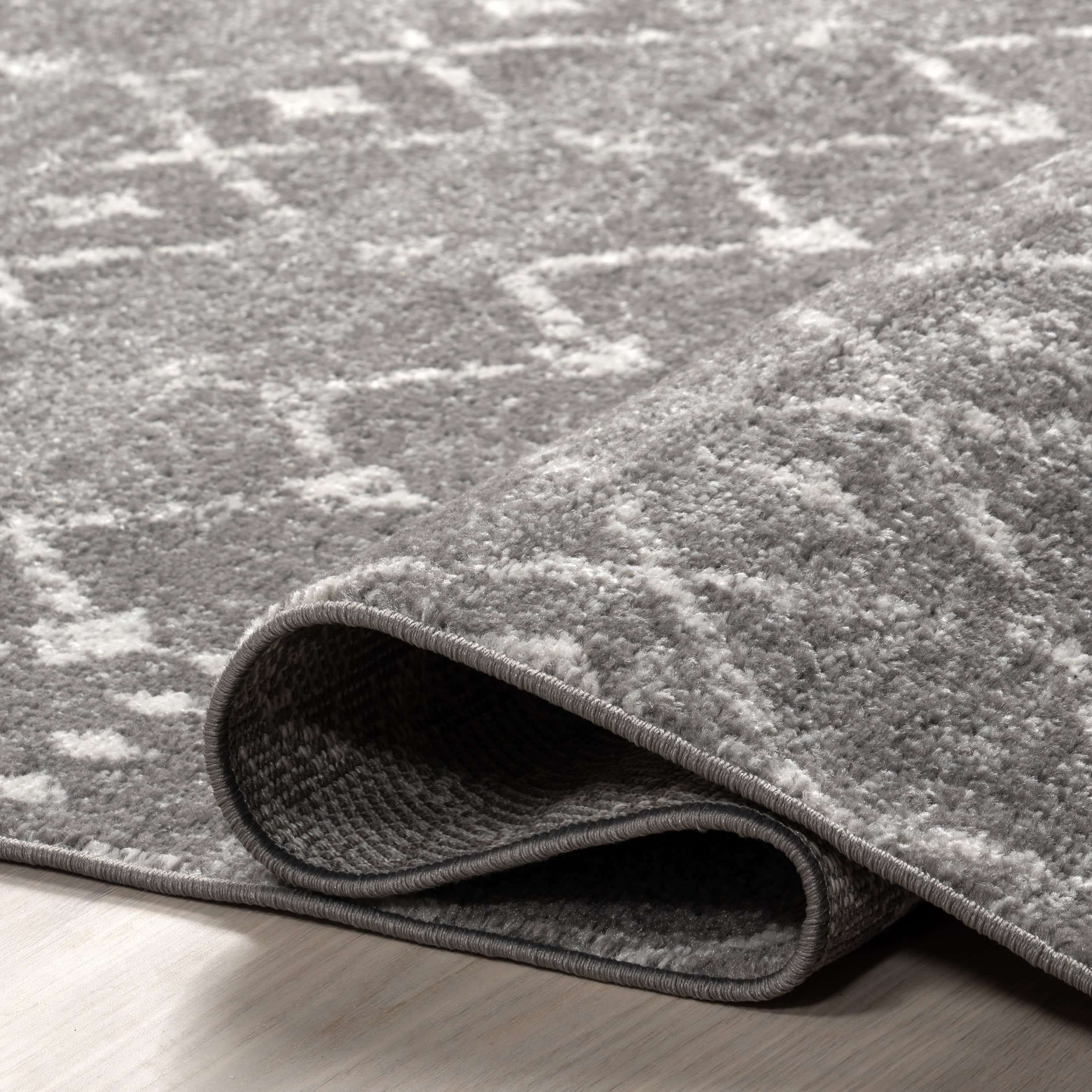 Moroccan Trellis Rug | Dark Grey - Image 11